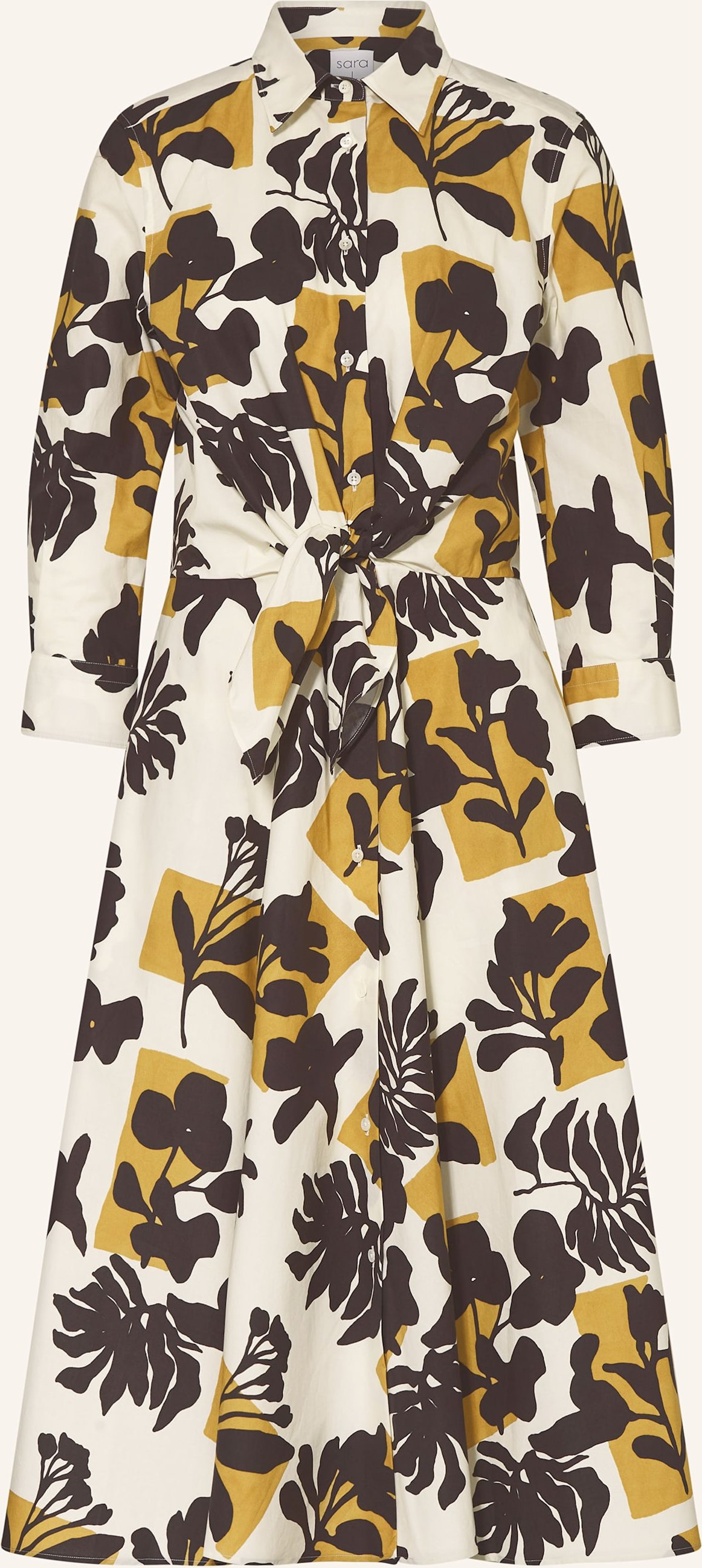 Sara Roka Hemdblusenkleid Dralla Mit 3/4-Arm braun