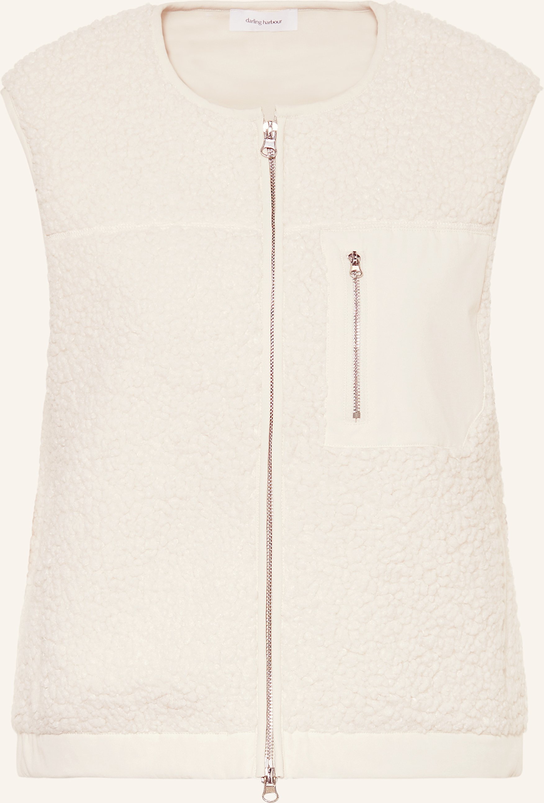 Darling Harbour Teddyfell-Weste weiss