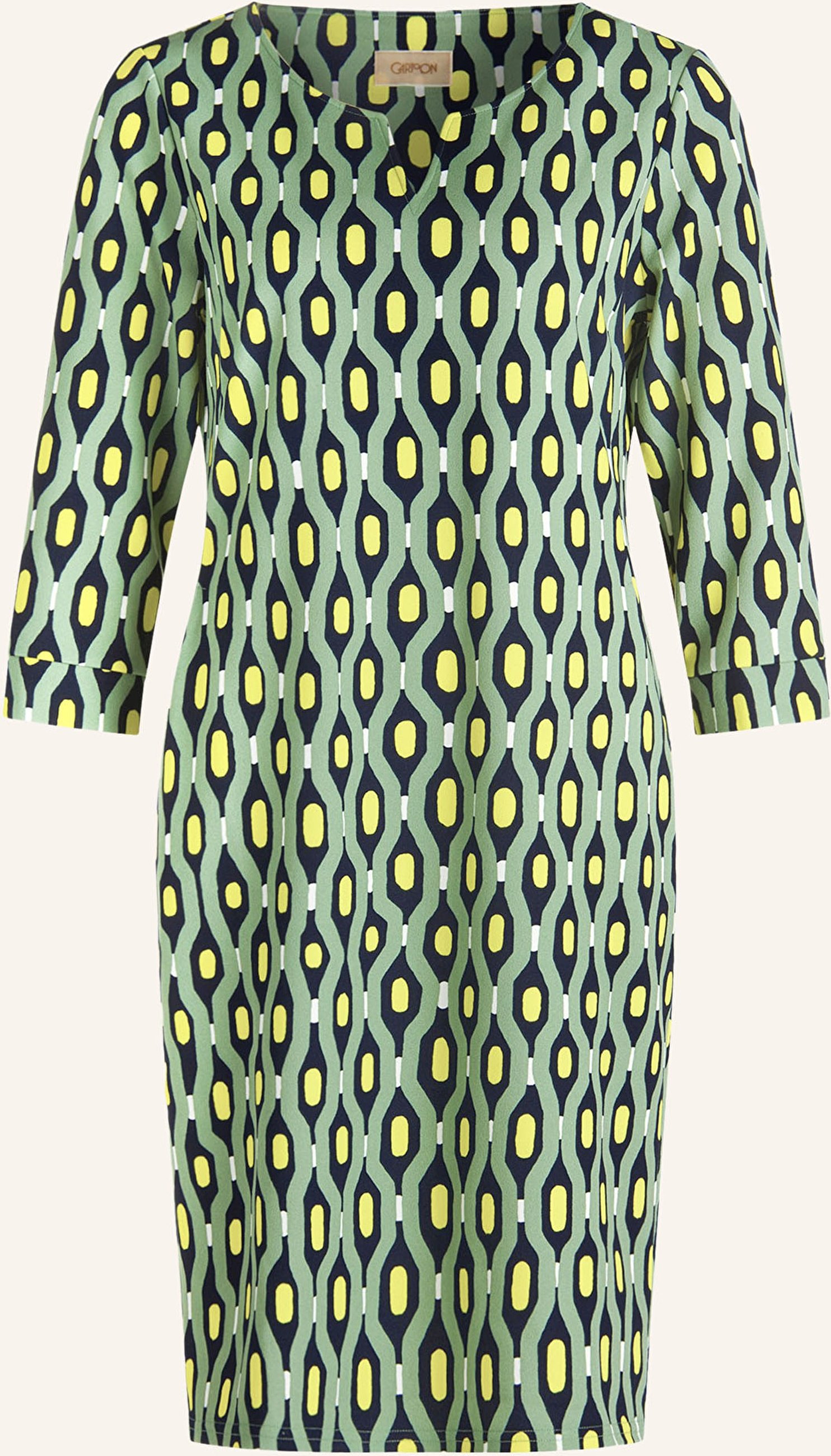 Cartoon Kleid Mit 3/4-Arm gruen