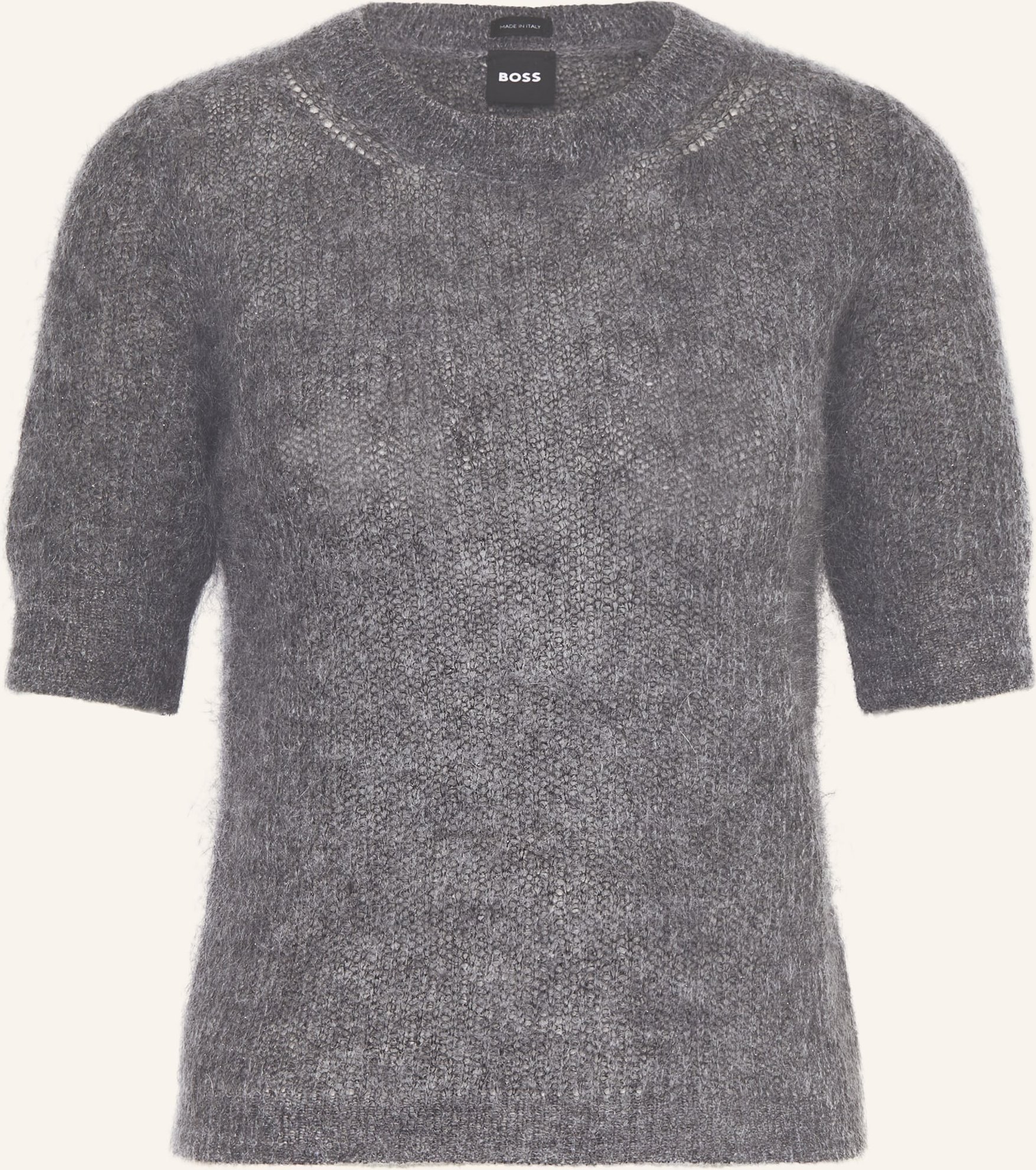 Boss Strickshirt Fevrona Mit Mohair grau