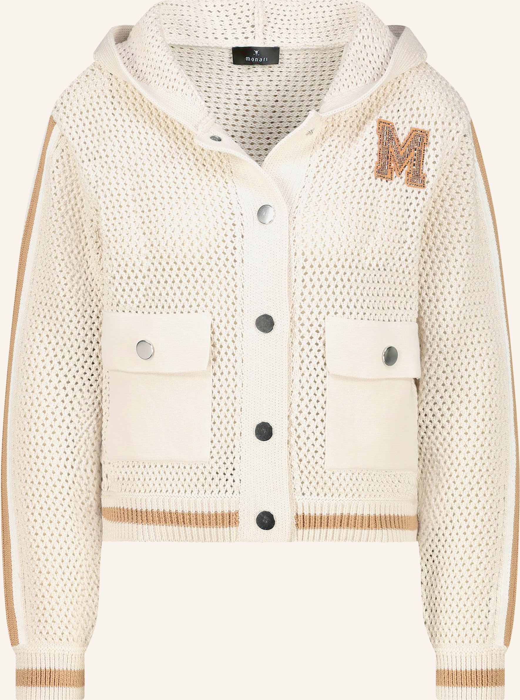 Monari Strickjacke Mit Schmucksteinen beige