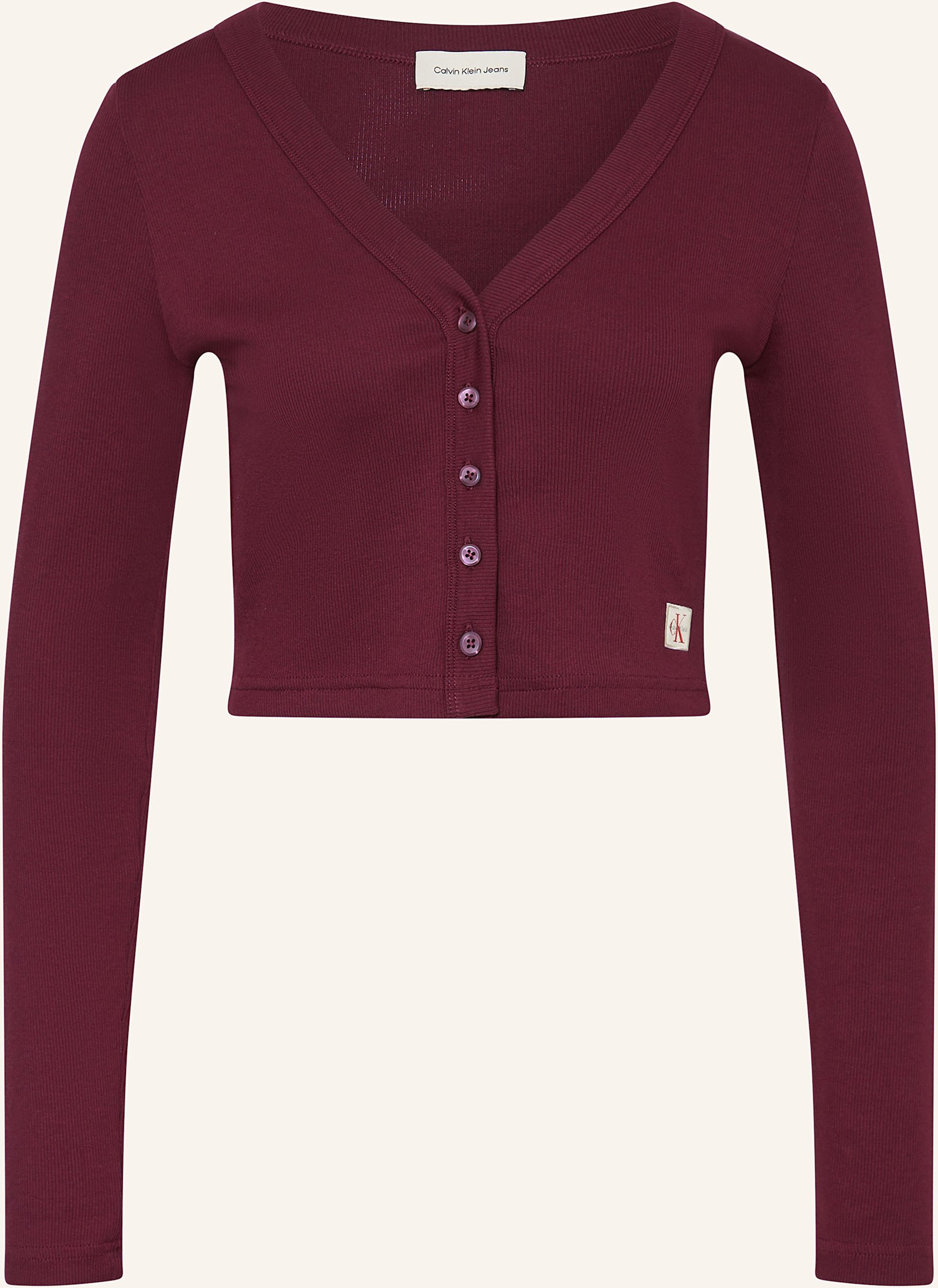 Calvin Klein Jeans Cropped-Jerseyjacke rot