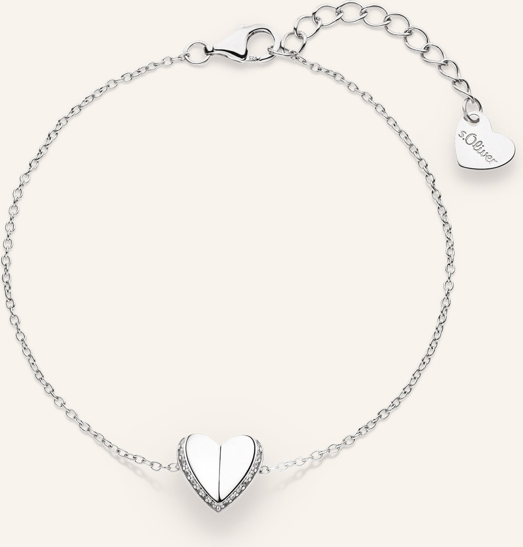 Armband aus 925er-Silber mit Herz-Detail