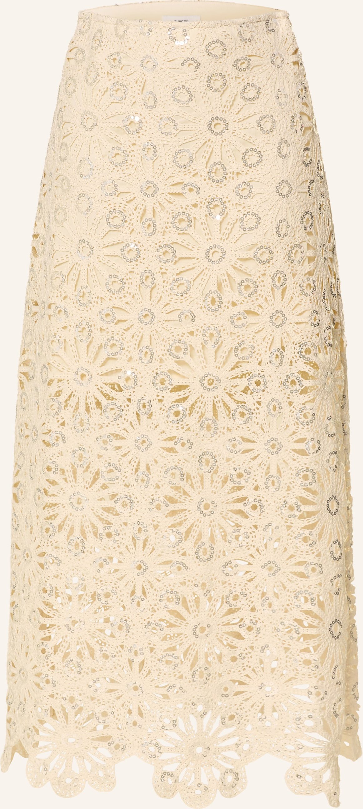 Suncoo Häkelrock Fanny Mit Pailletten beige
