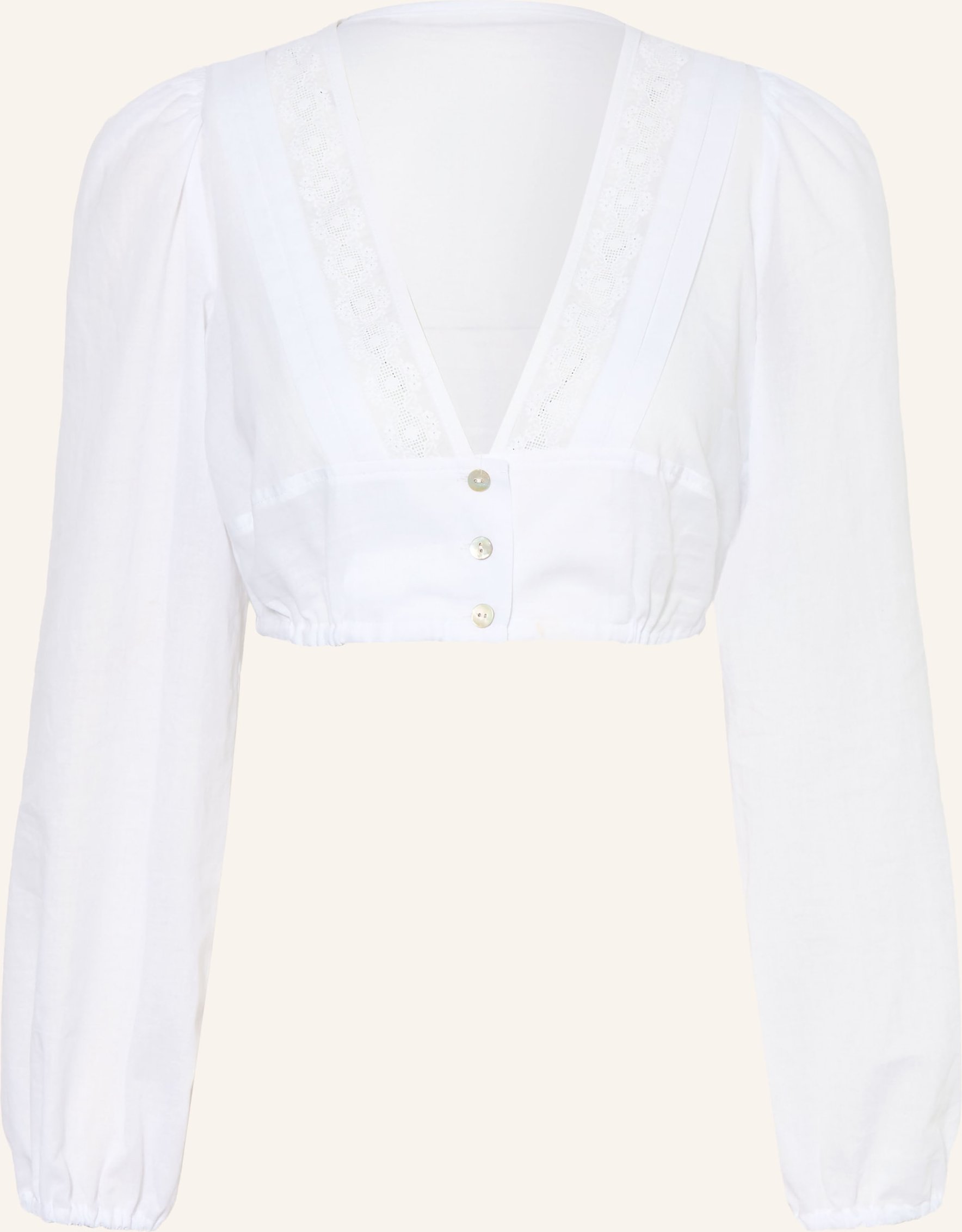 Sportalm Dirndlbluse Nivin Mit Lochspitze weiss