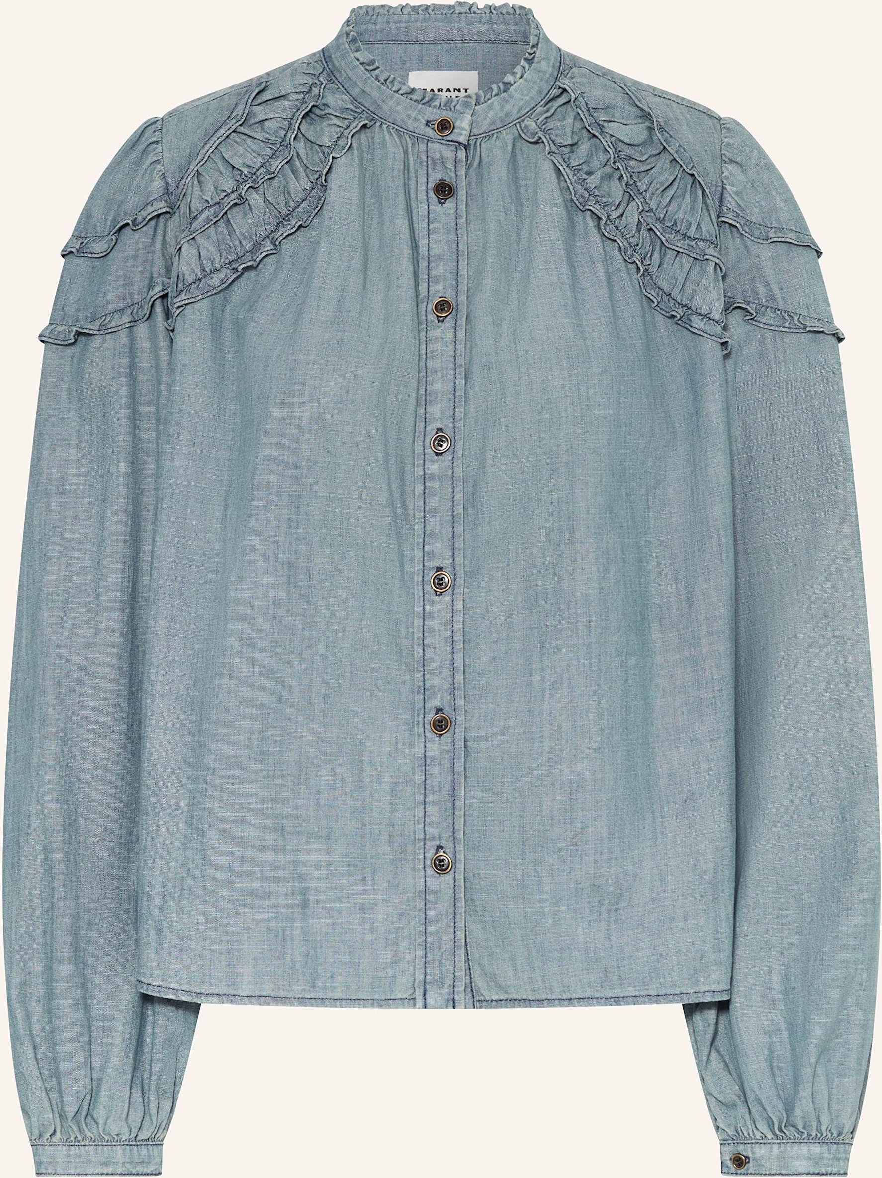 Marant Étoile Blusenshirt Milya Mit Rüschen blau