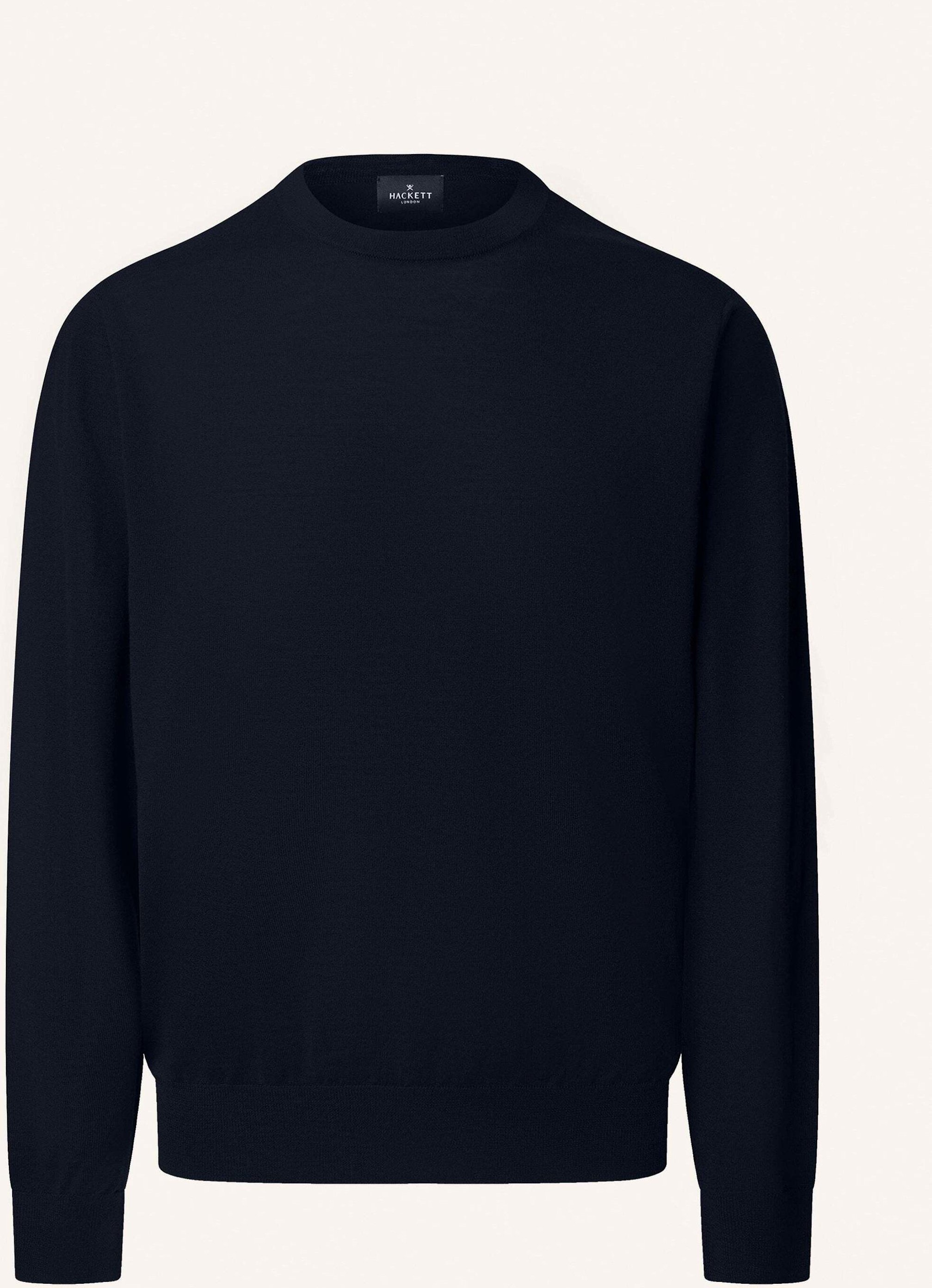 Hackett London Pullover Merino Silk Crew blau