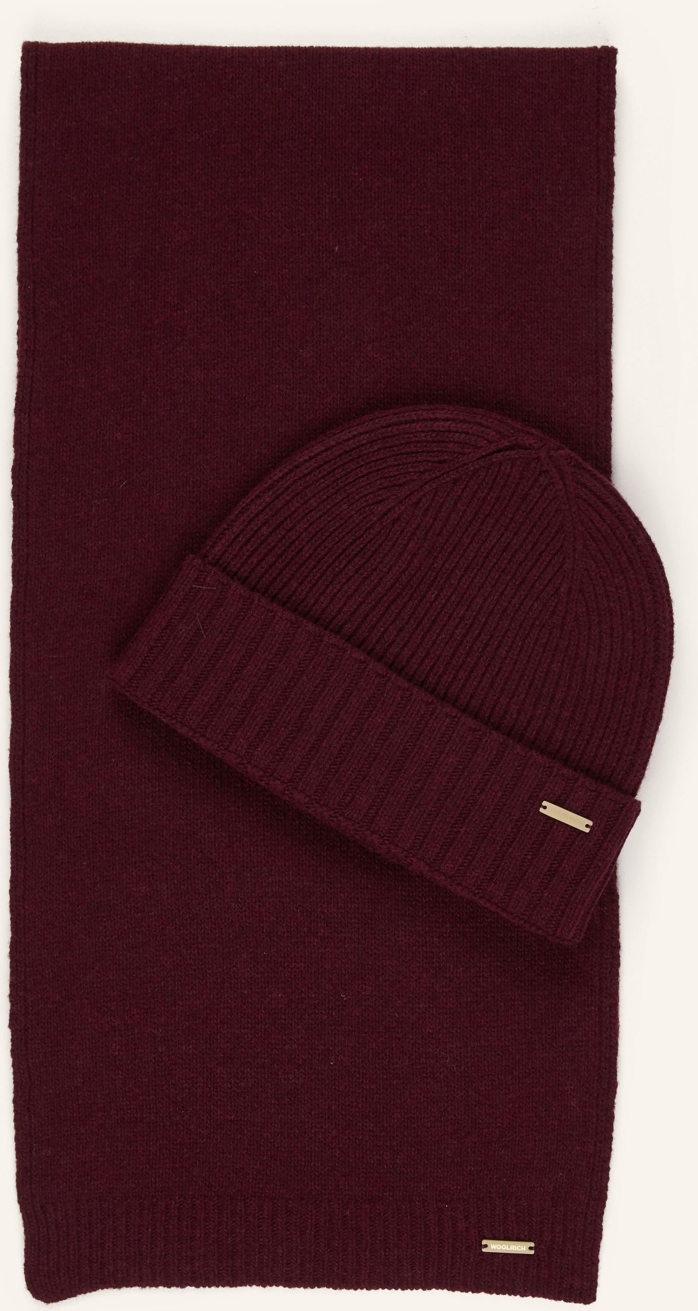 Woolrich Set: Schal Und Mütze Mit Geschenkbox rot