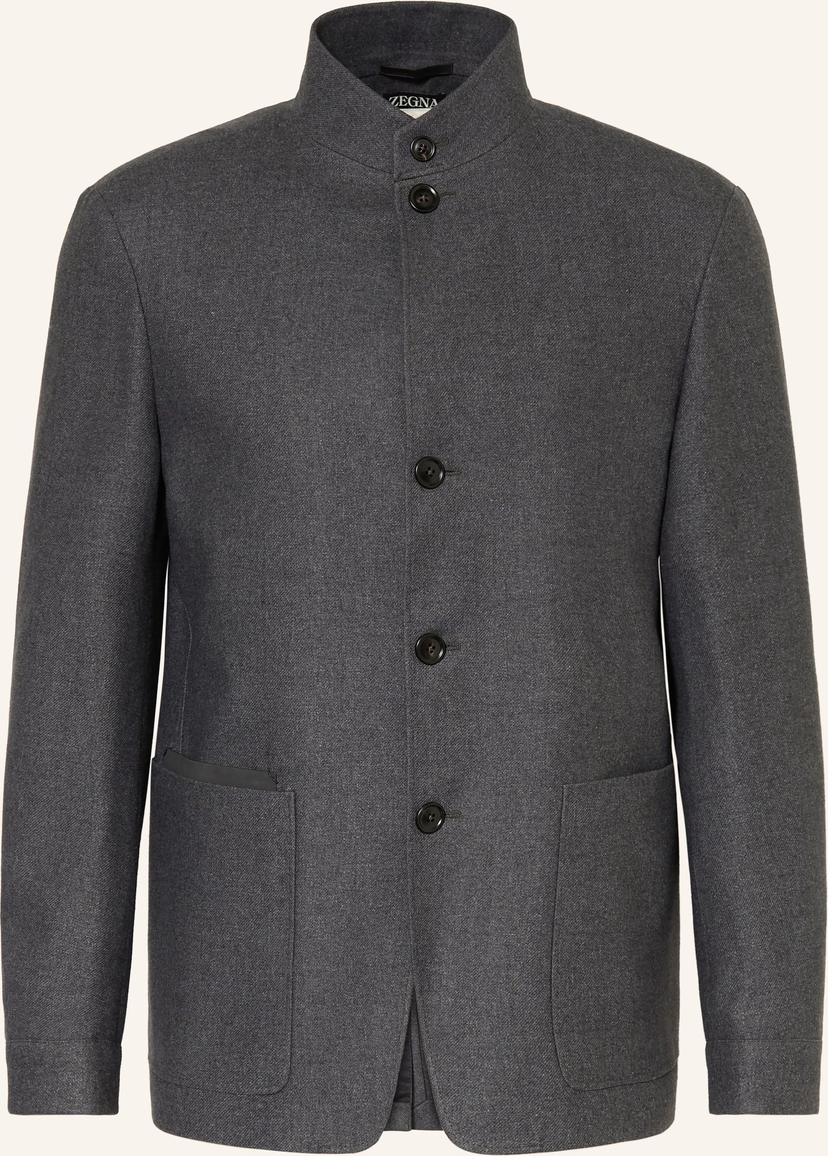 Zegna Sakko Regular Fit Mit Seide grau