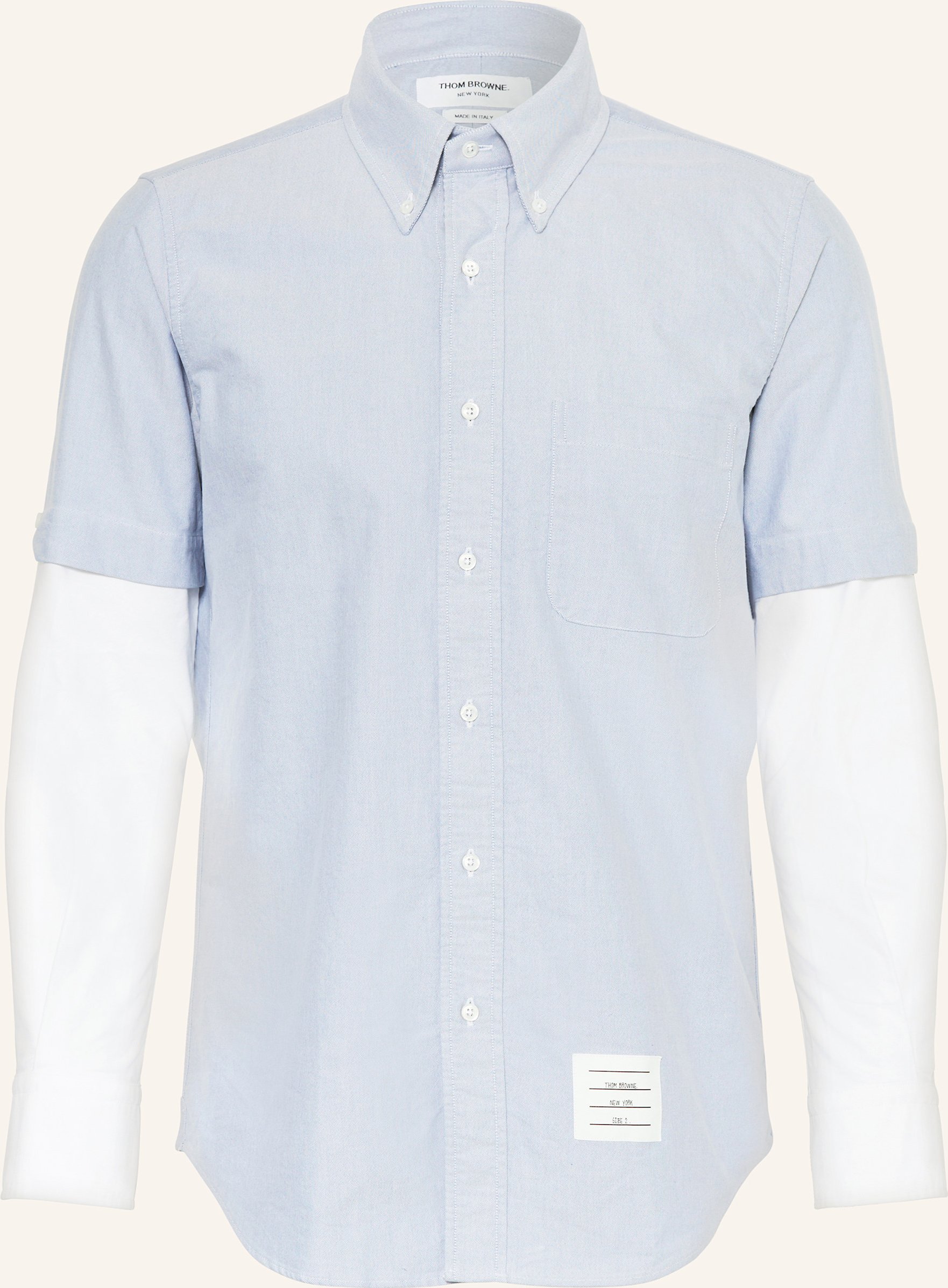 Thom Browne. Hemd Straight Fit blau