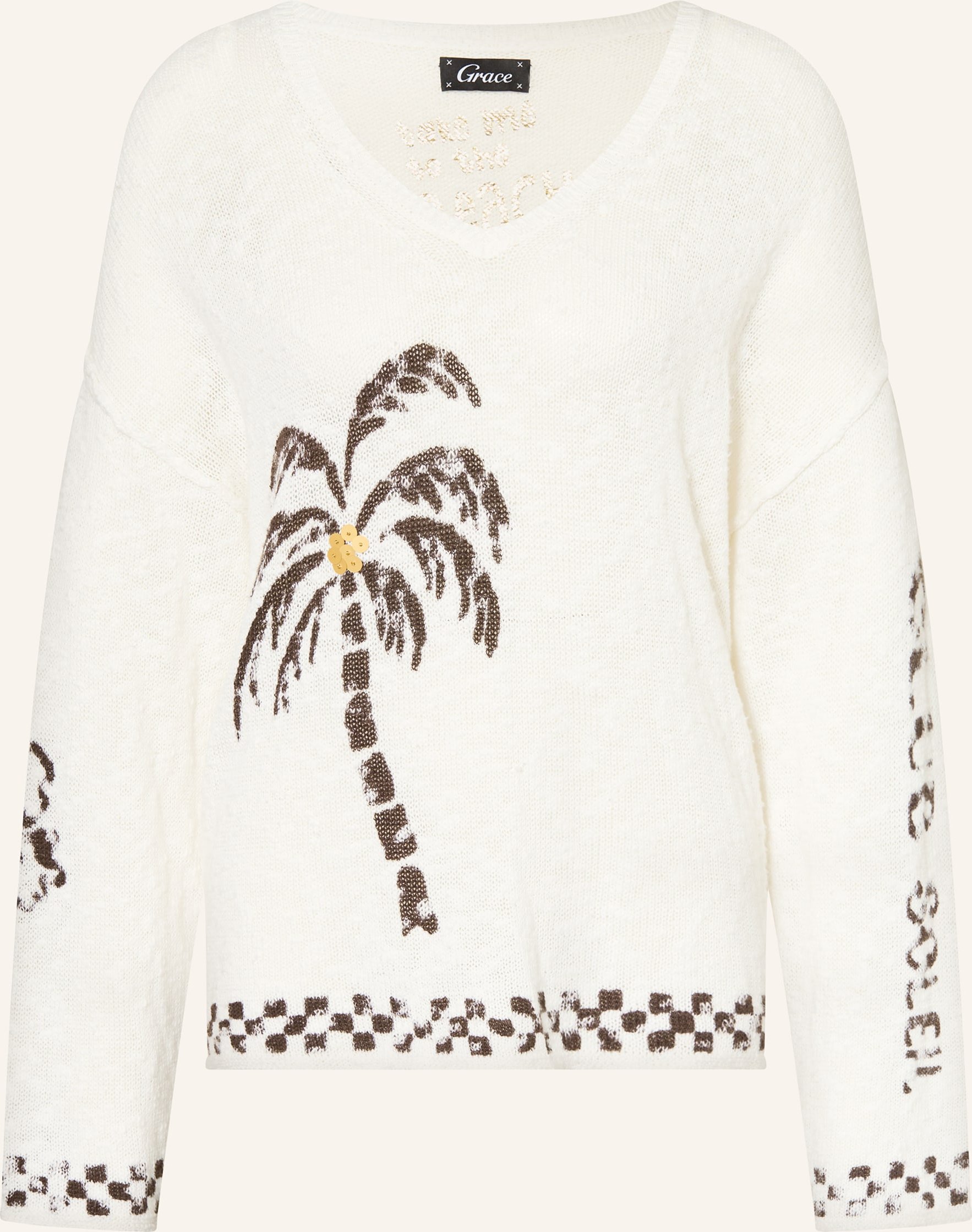 Grace Pullover Mit Leinen weiss