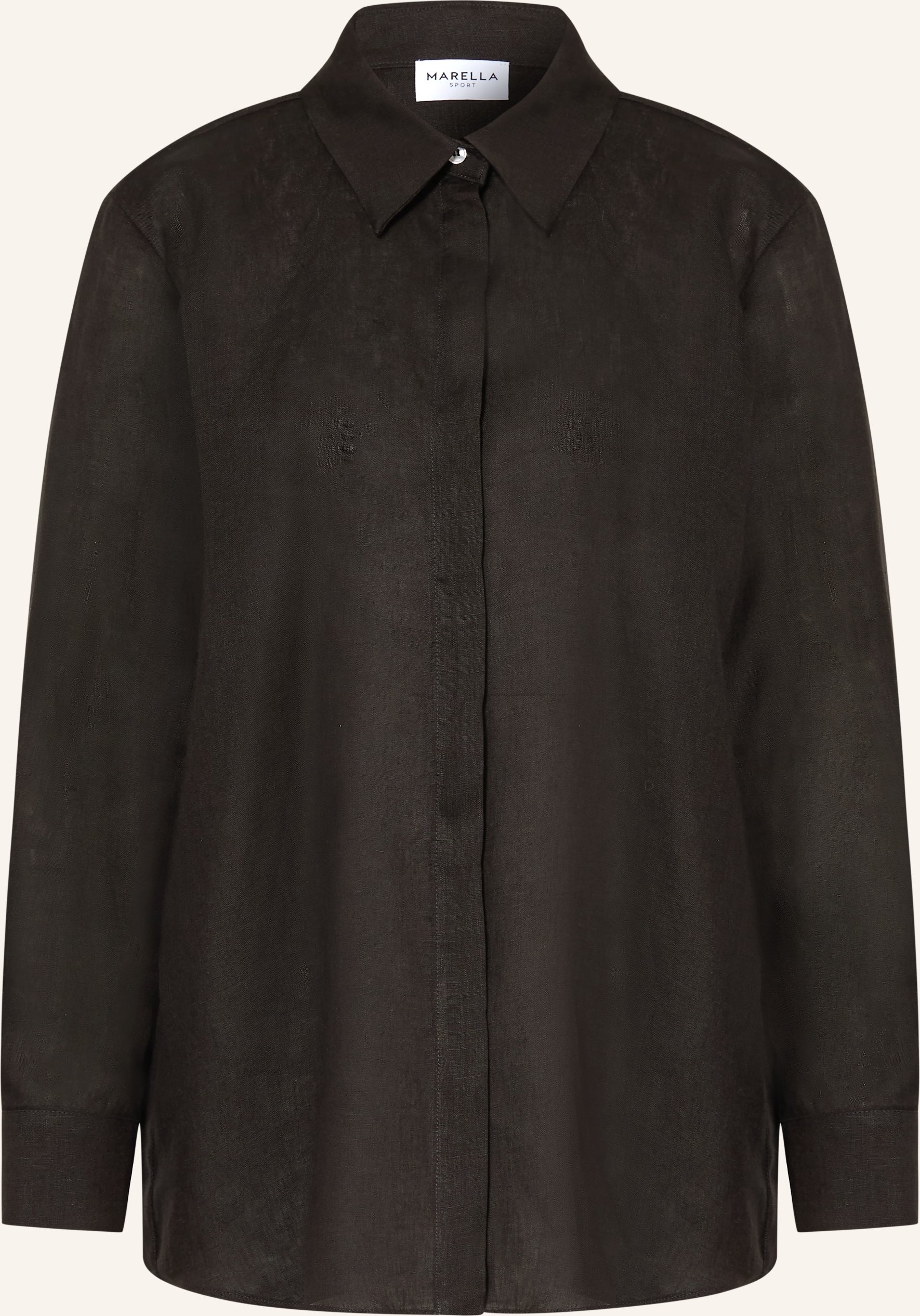 Marella Leinenbluse Mlseditore Mit Abnehmbarer Schluppe schwarz