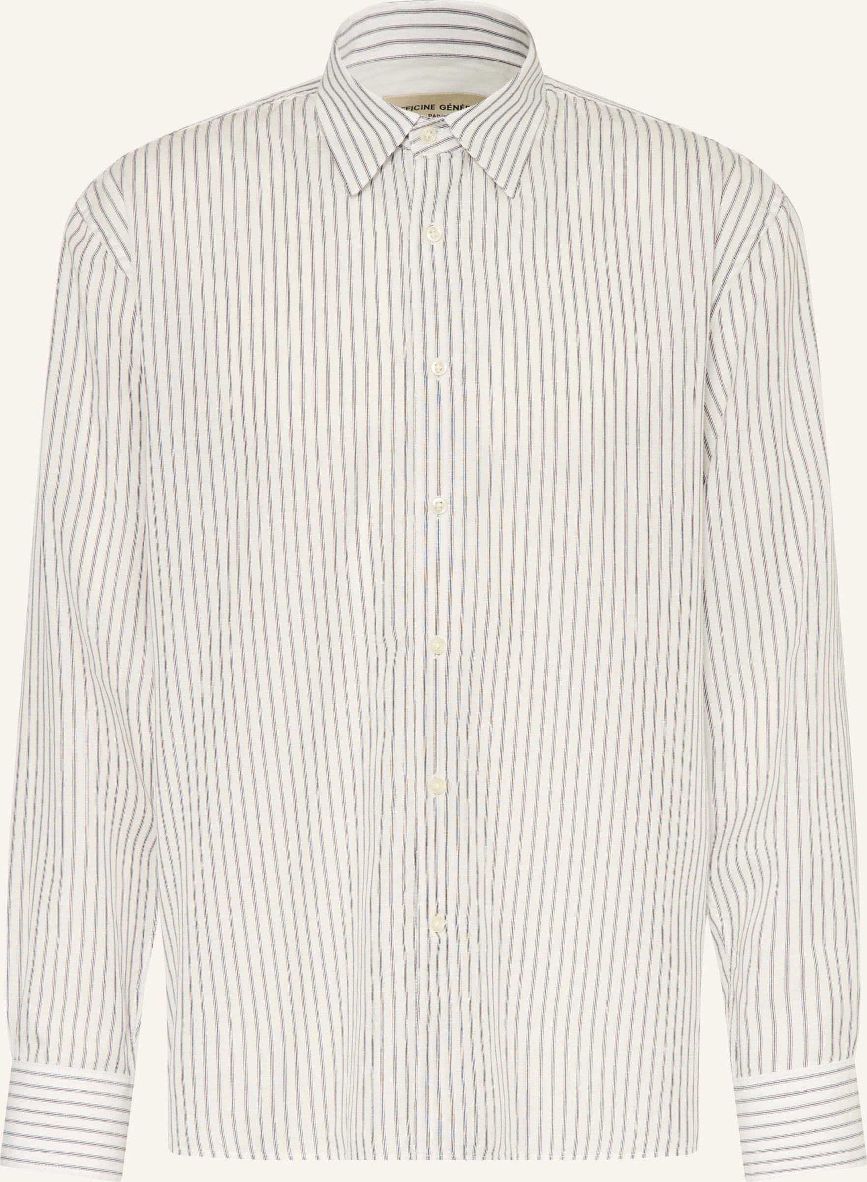 Officine Générale Hemd Bart Regular Fit In Jeansoptik weiss