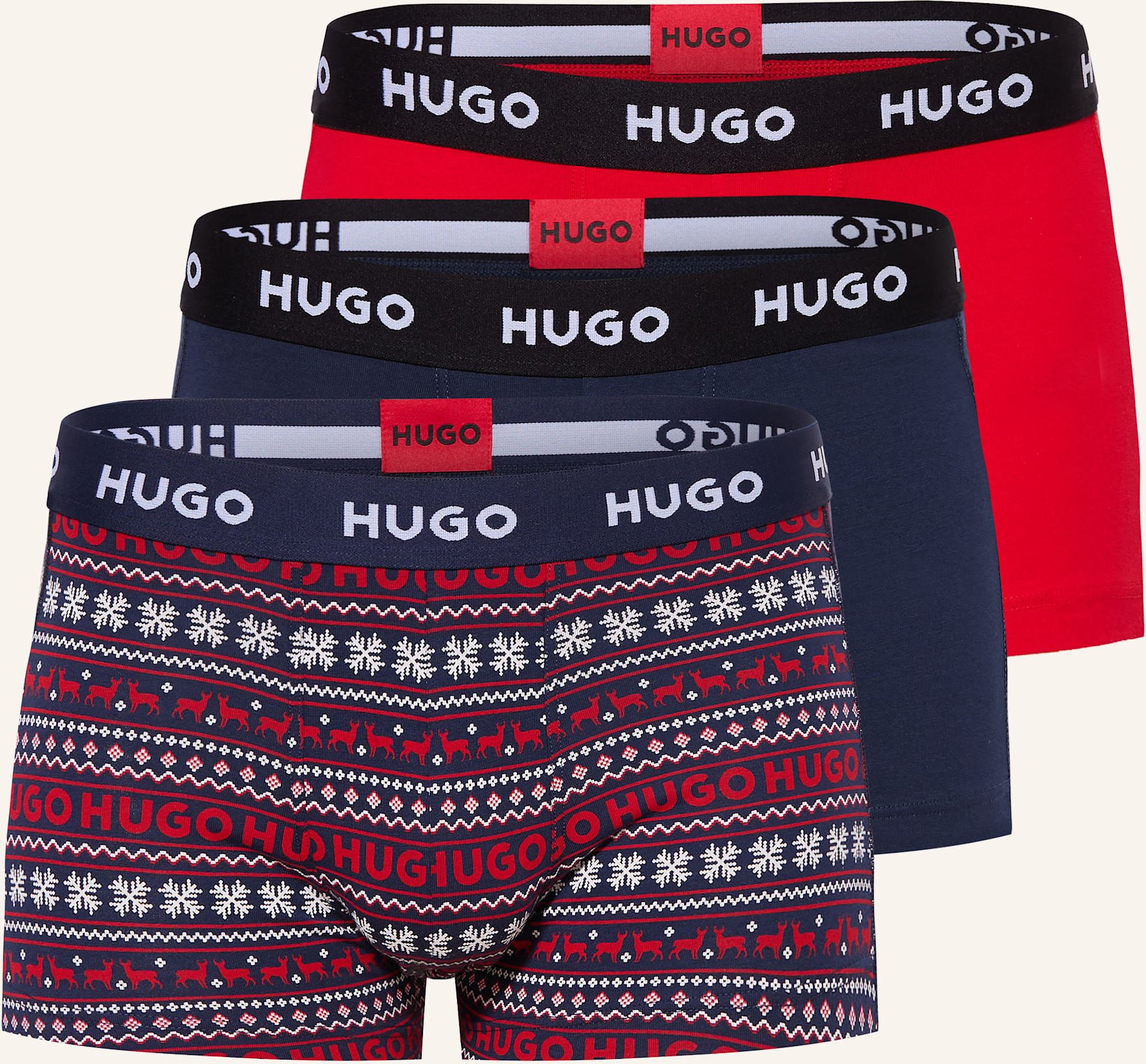 Thumbnail - Hugo 3er-Pack Boxershorts rot