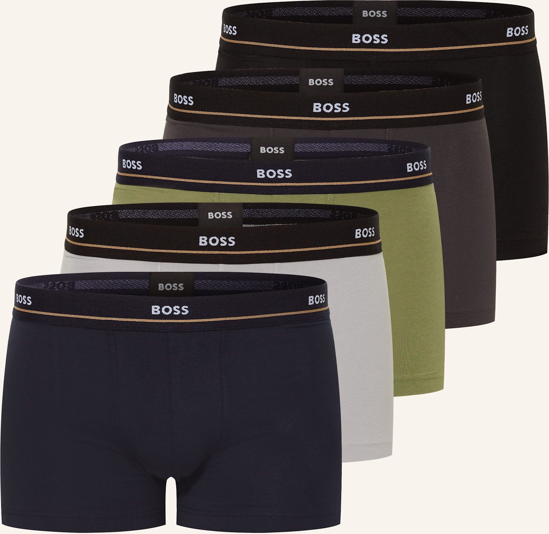 Boss 5er-Pack Boxershorts Essential gruen