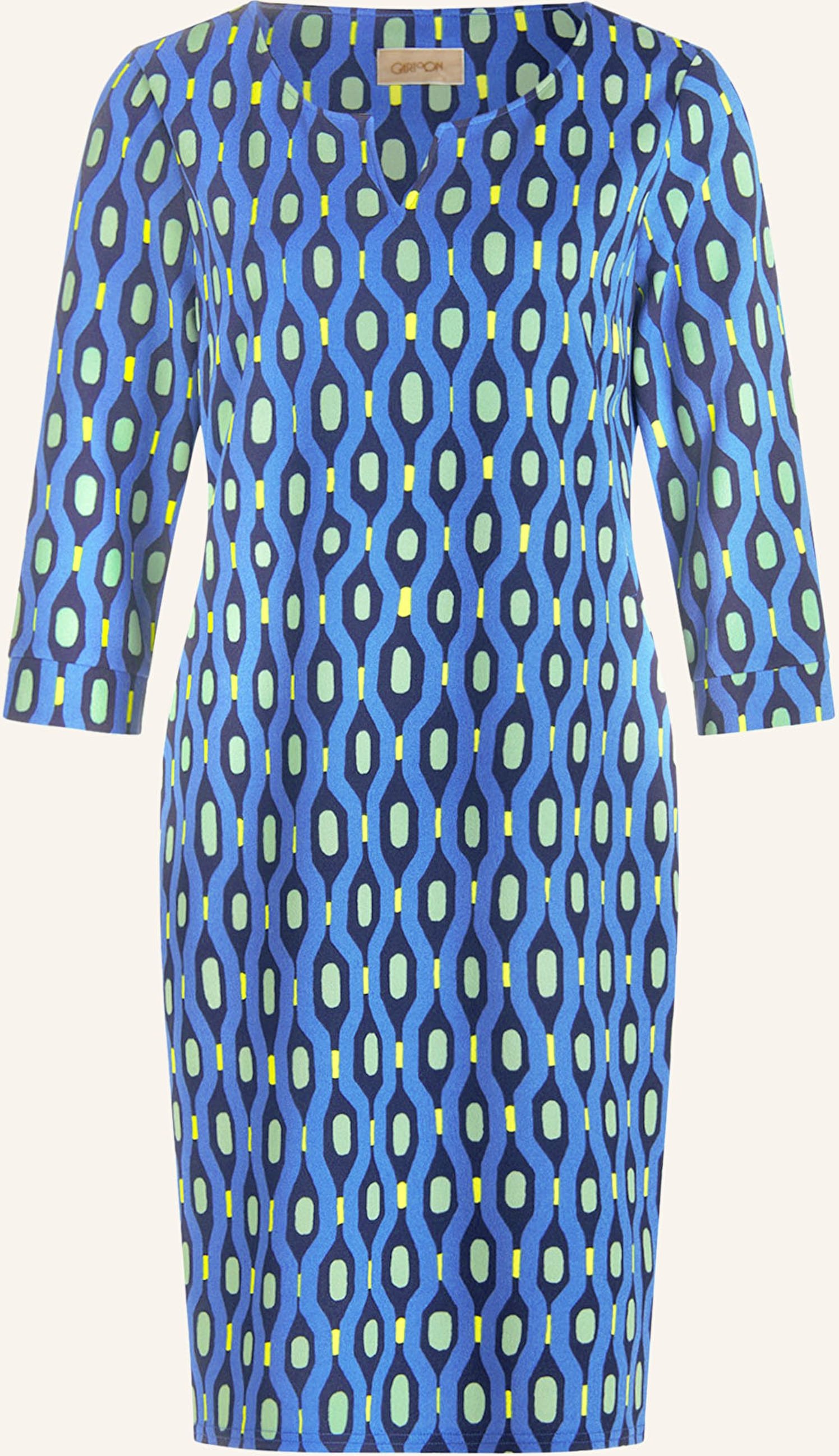 Cartoon Kleid Mit 3/4-Arm blau