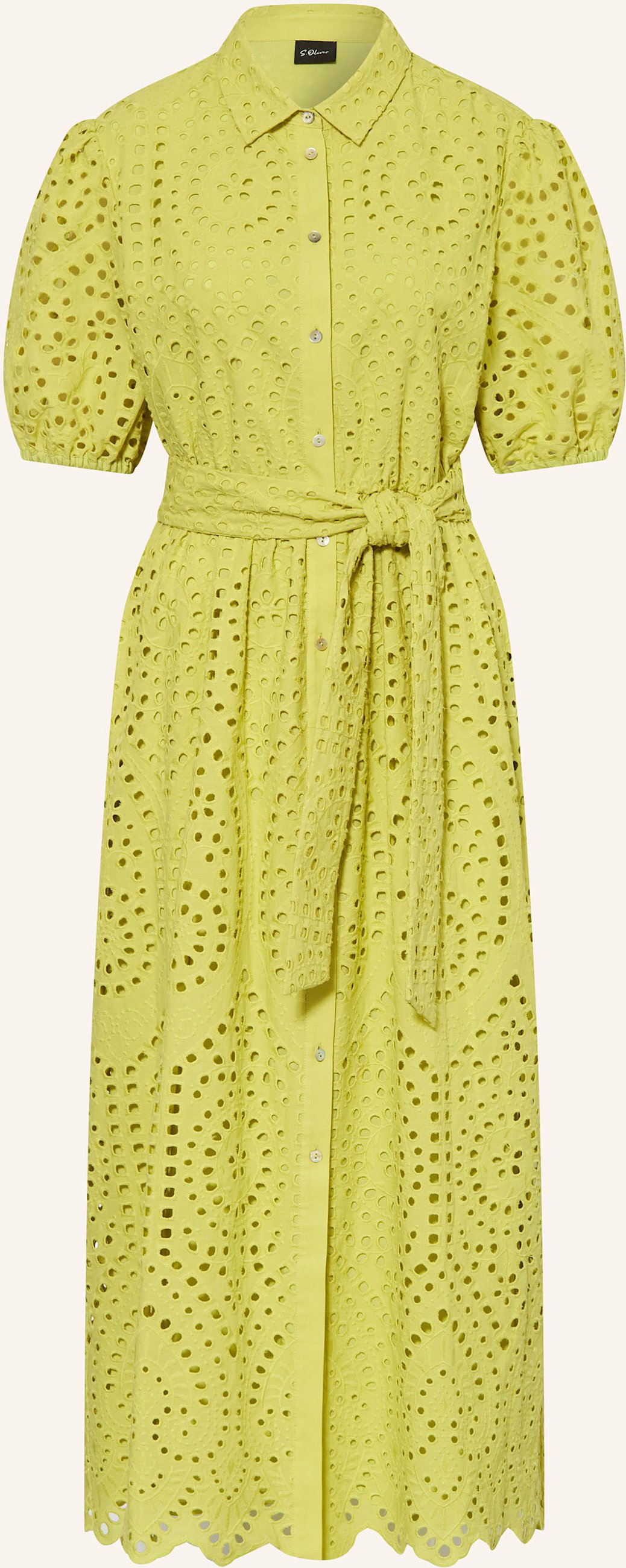 S.Oliver Black Label Hemdblusenkleid Aus Lochspitze gruen