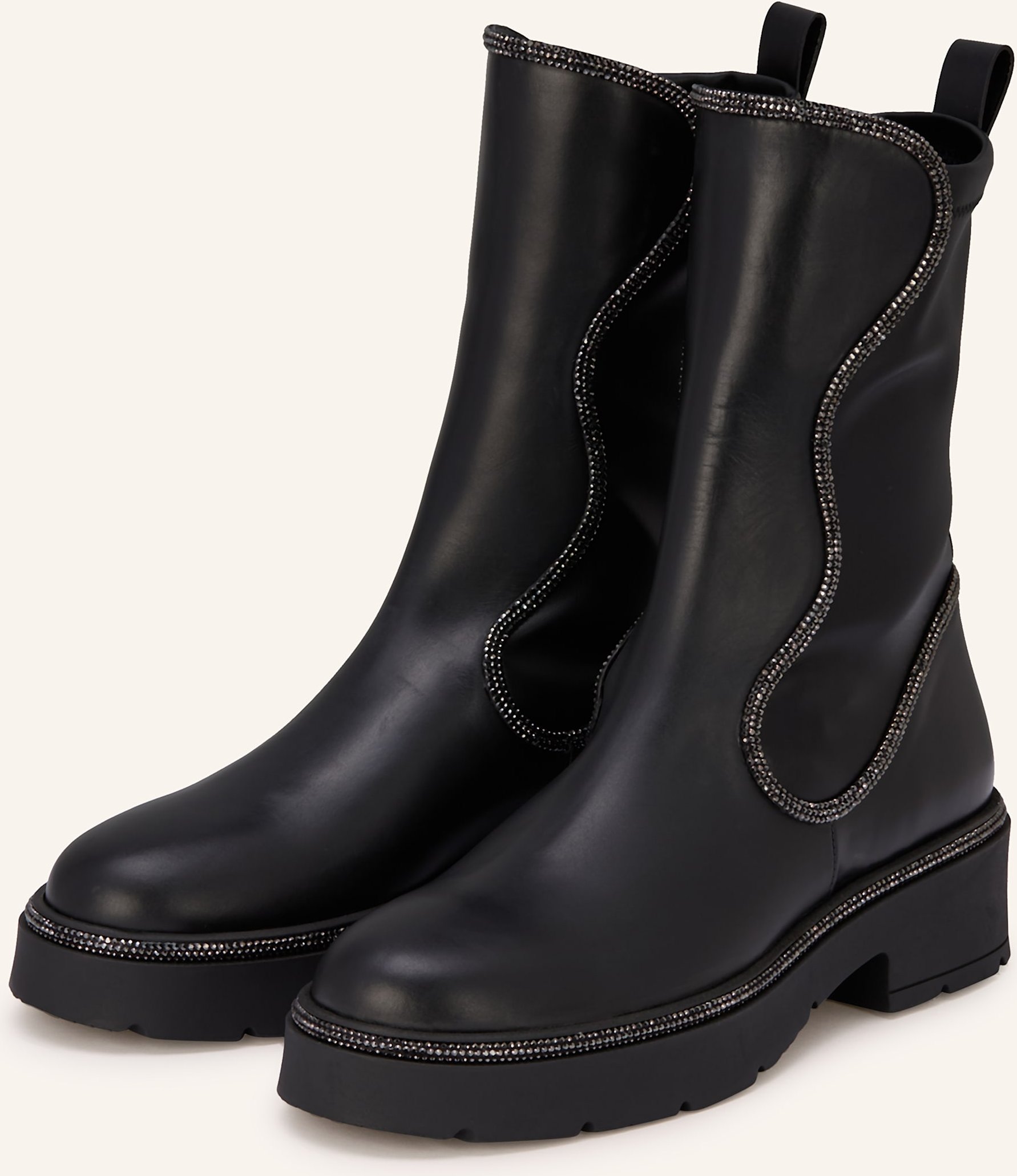 Thumbnail - Rene Caovilla Stiefeletten Mit Schmucksteinen schwarz