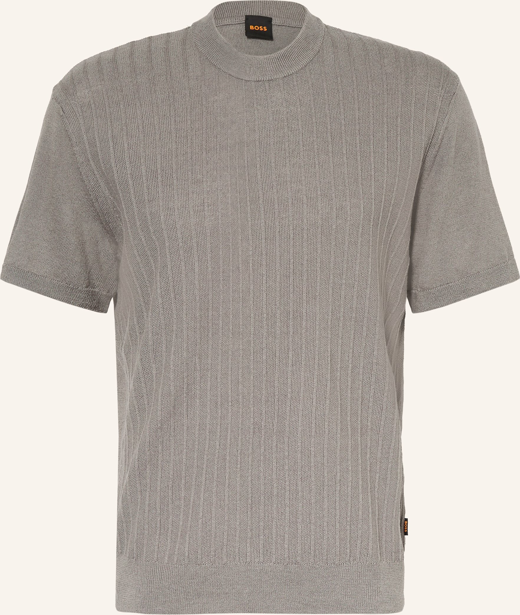 Boss Strickshirt Kajordino Mit Leinen gruen