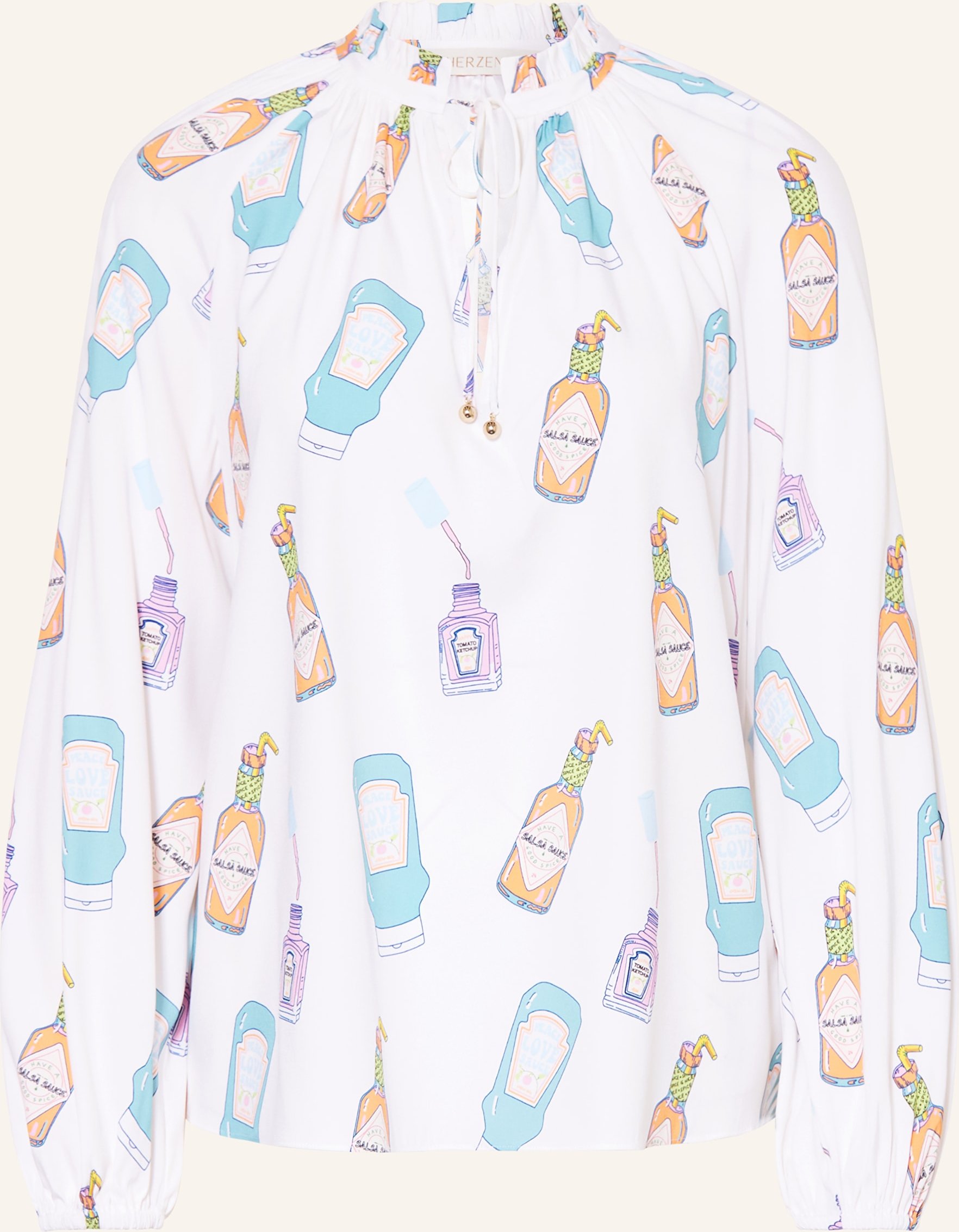 Herzens Blusenshirt Aus Seide weiss