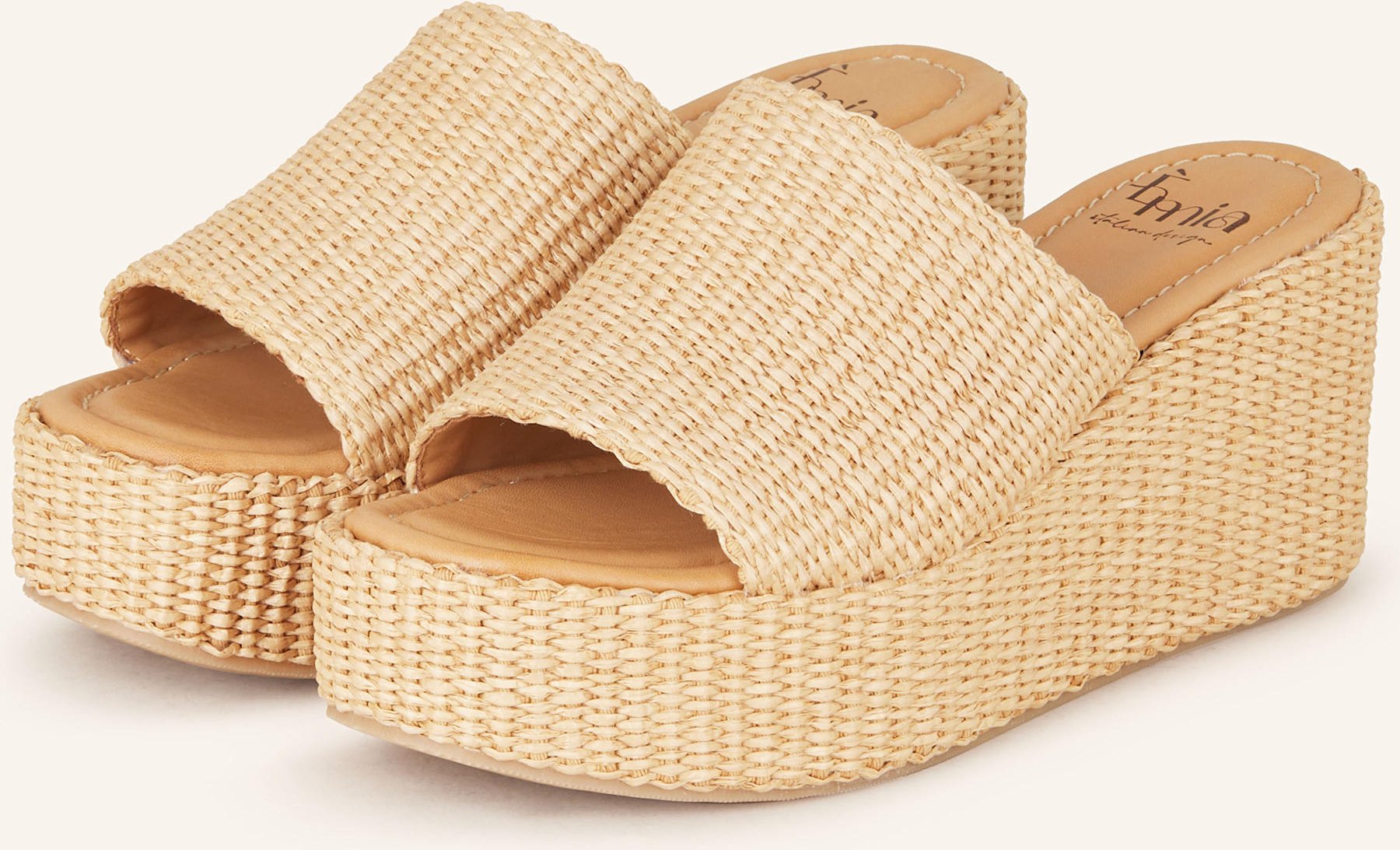 Thumbnail - È Mia Plateau-Wedges beige