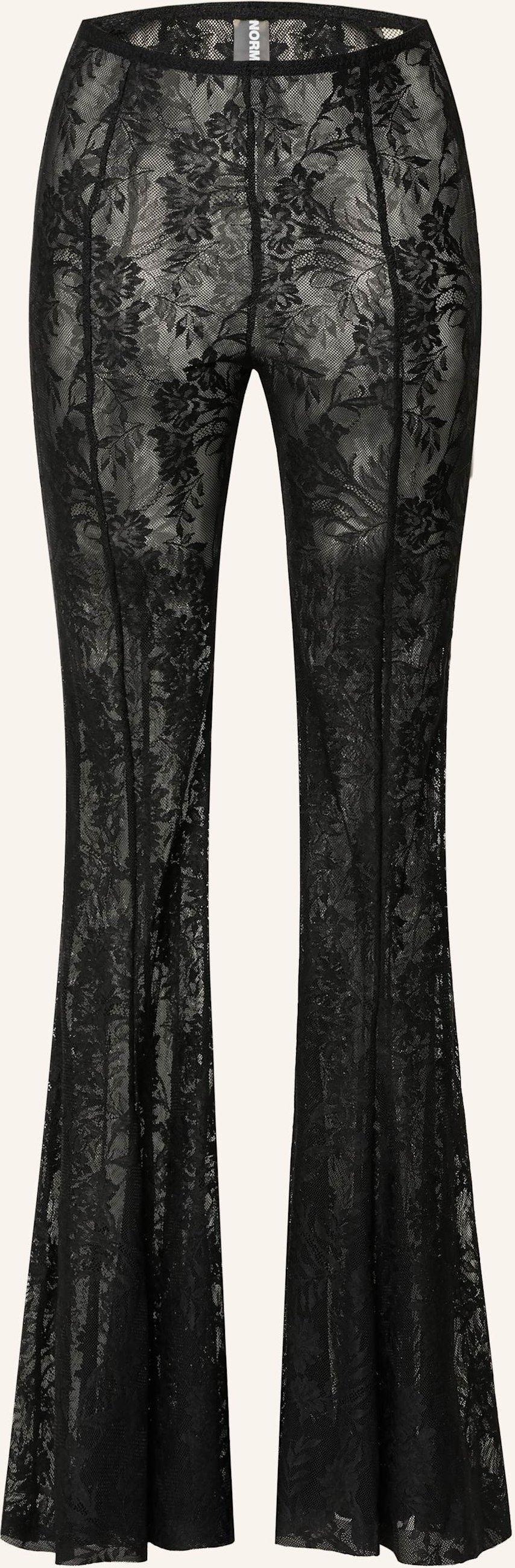 Norma Kamali Bootcut-Hose Aus Spitze schwarz