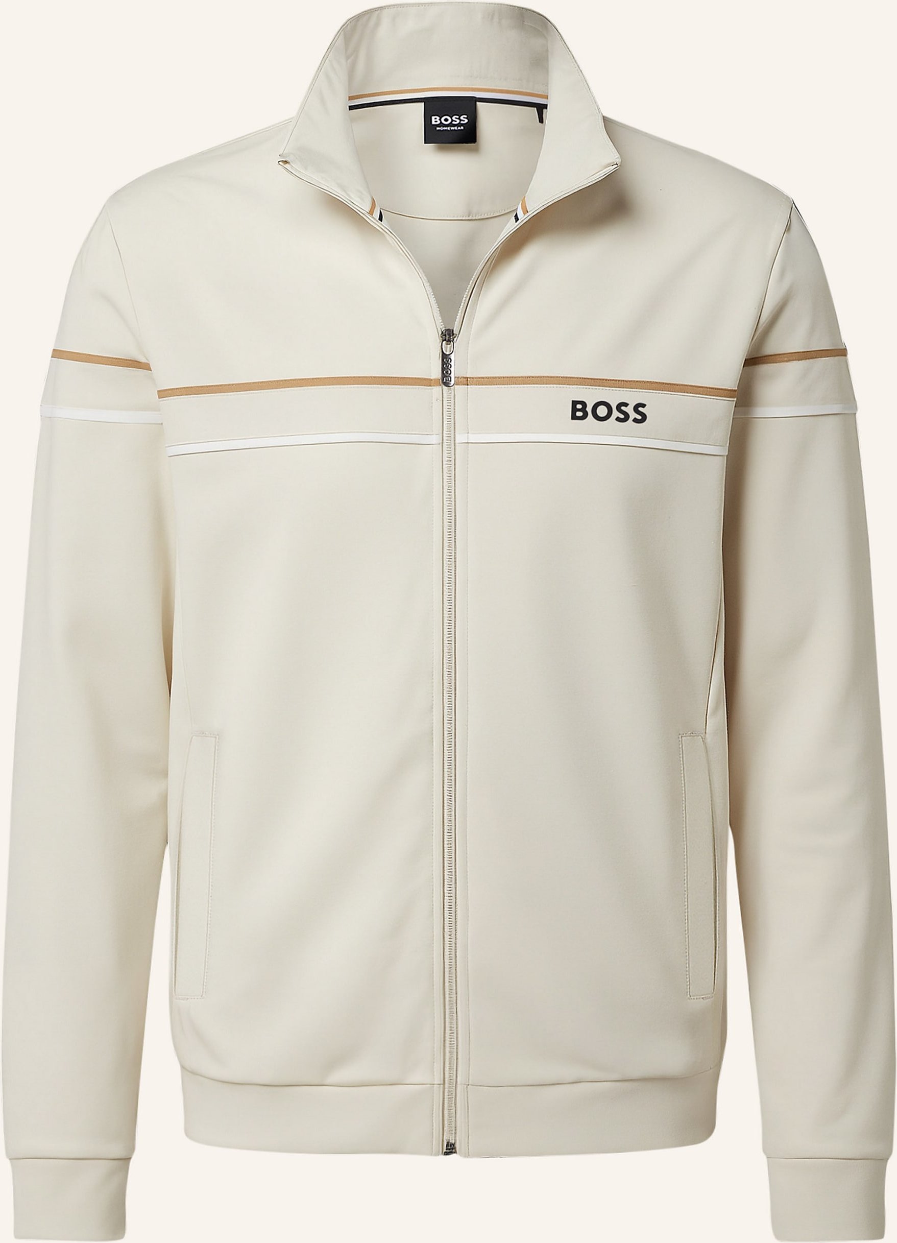 Boss Loungewear Jacke Iconic Jacket Zip Regular Fit weiss