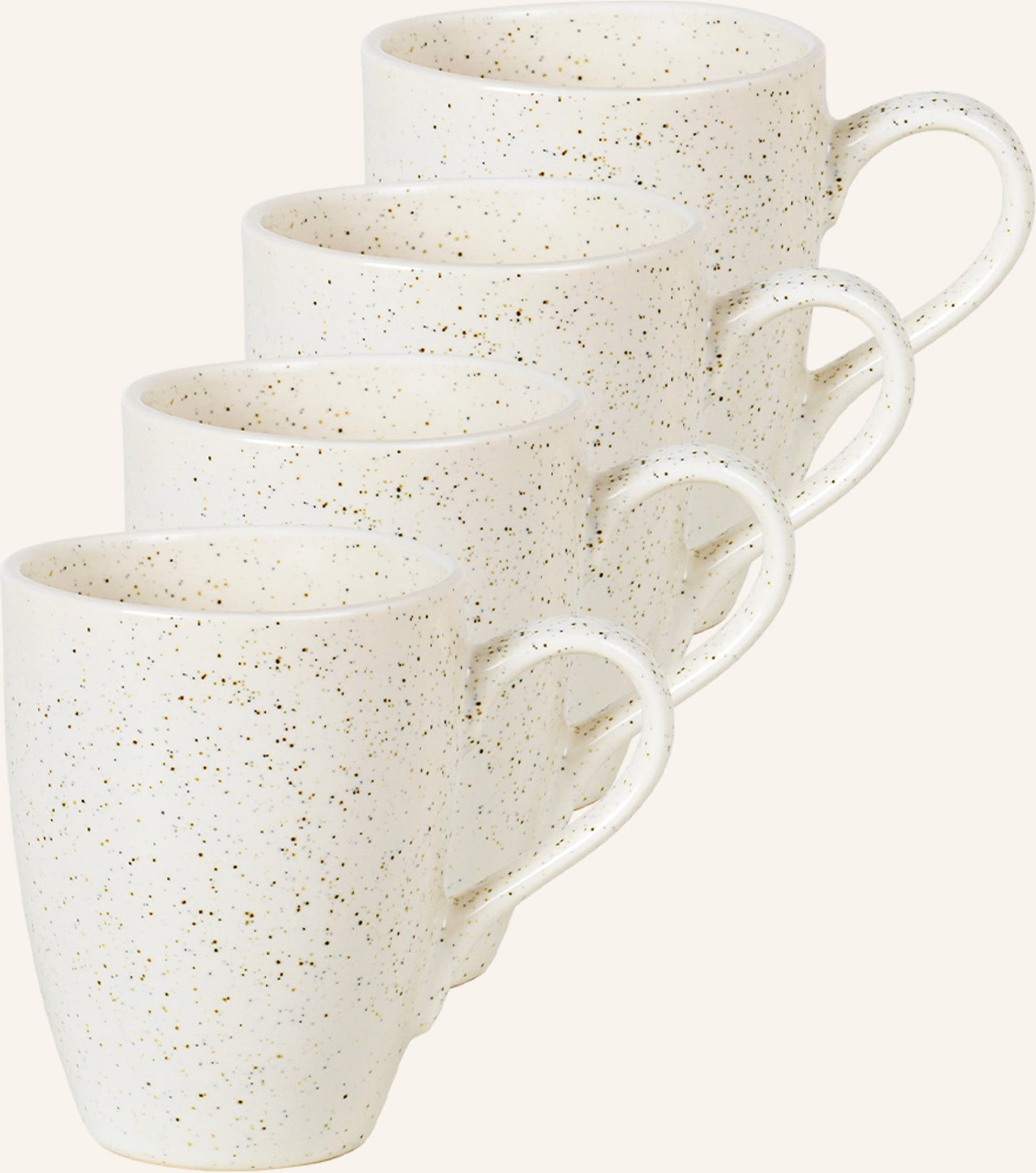 Thumbnail - Broste Copenhagen 4er-Set Henkelbecher Nordic Vanilla beige
