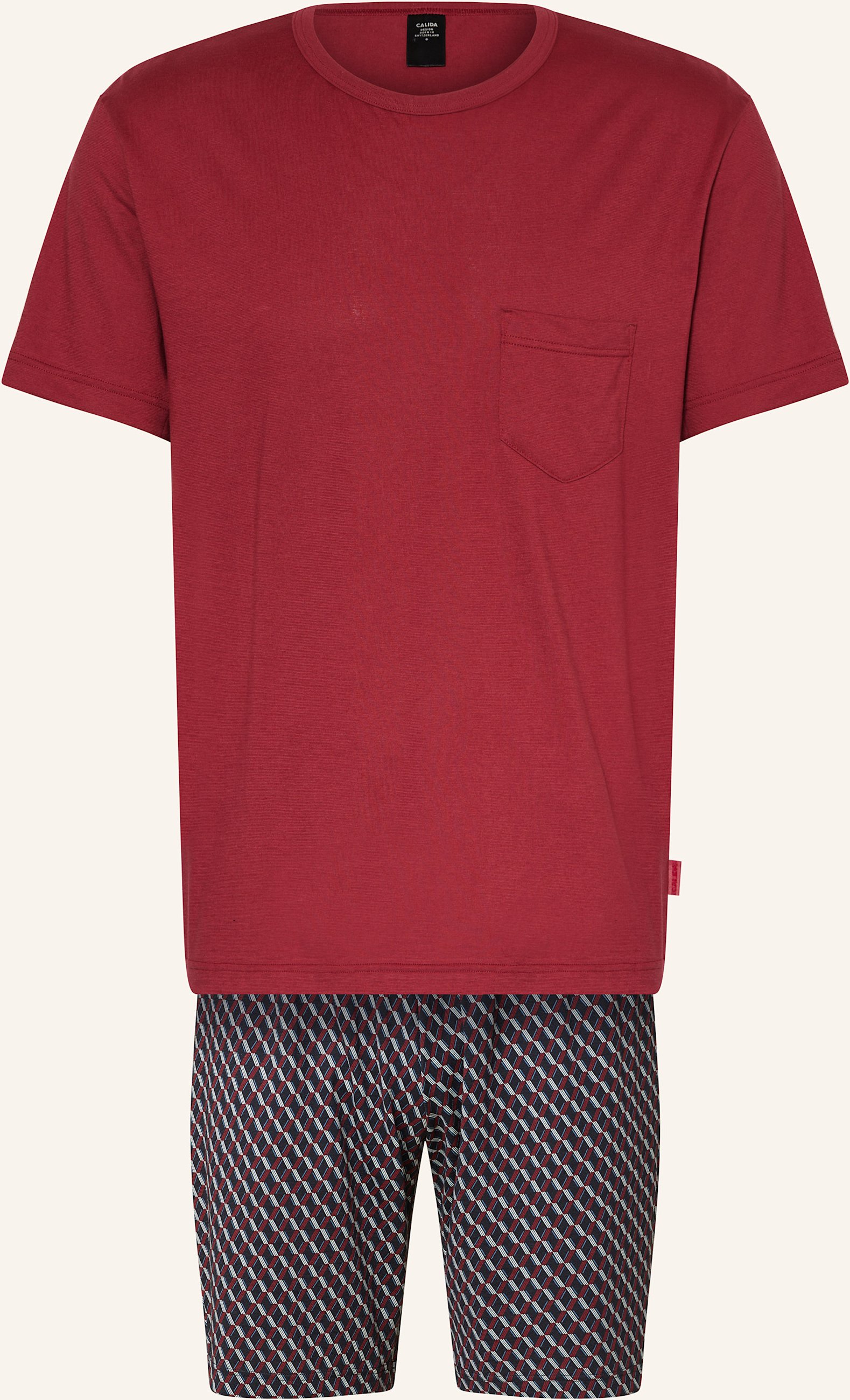 Calida Shorty-Schlafanzug Relax Imprint rot