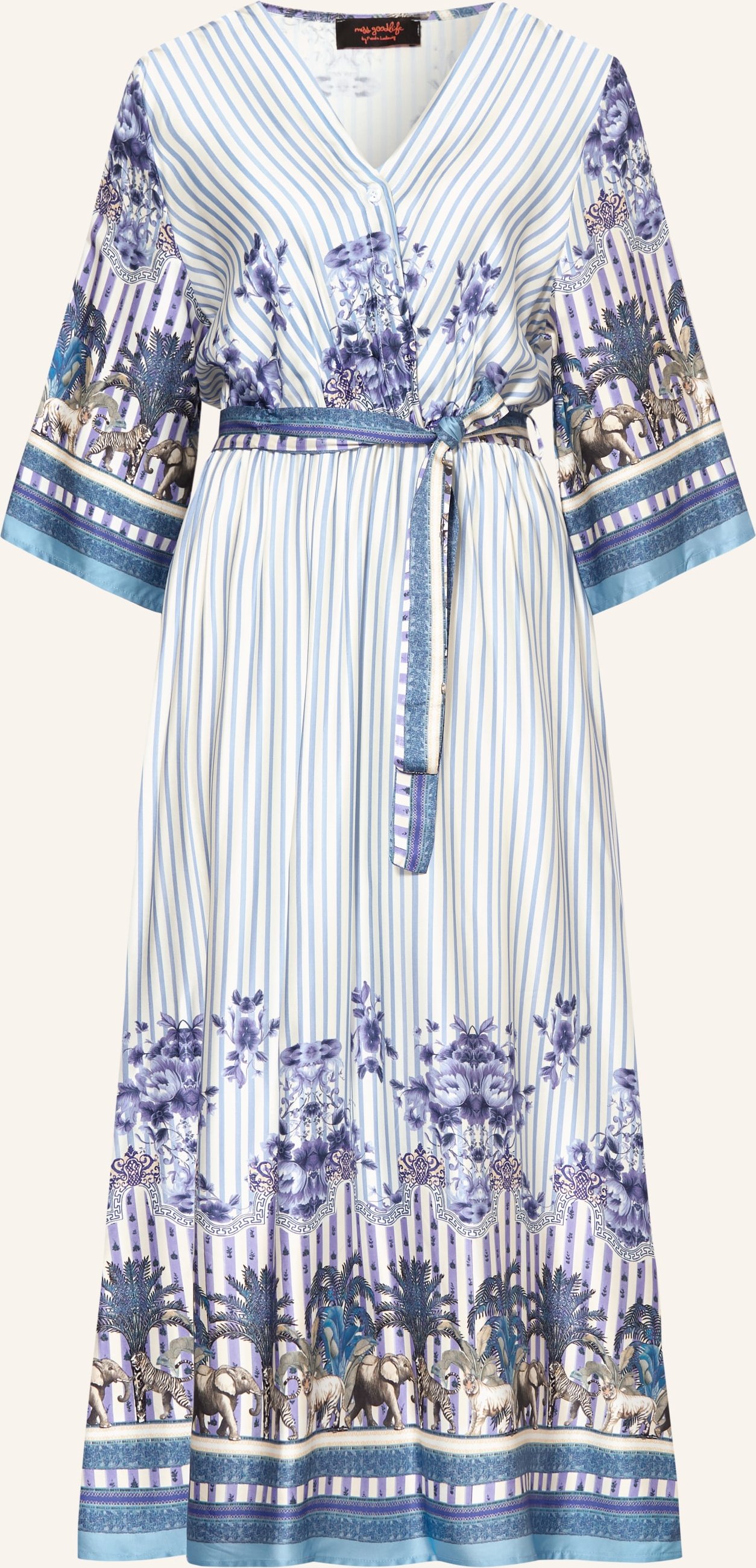 Miss Goodlife Satinkleid Mit 3/4-Arm blau