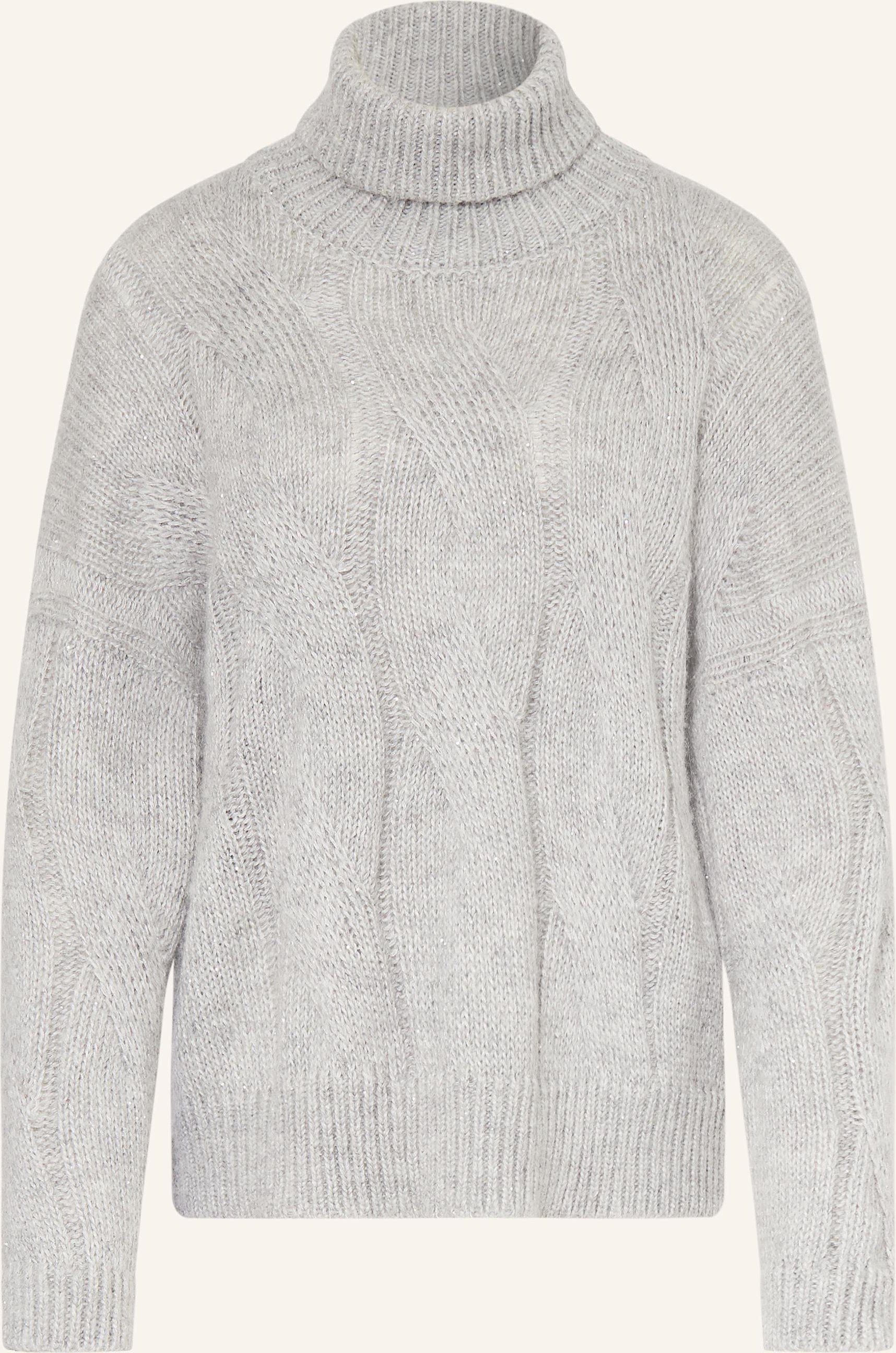Thumbnail - Peserico Rollkragenpullover Mit Alpaka Und Pailletten grau