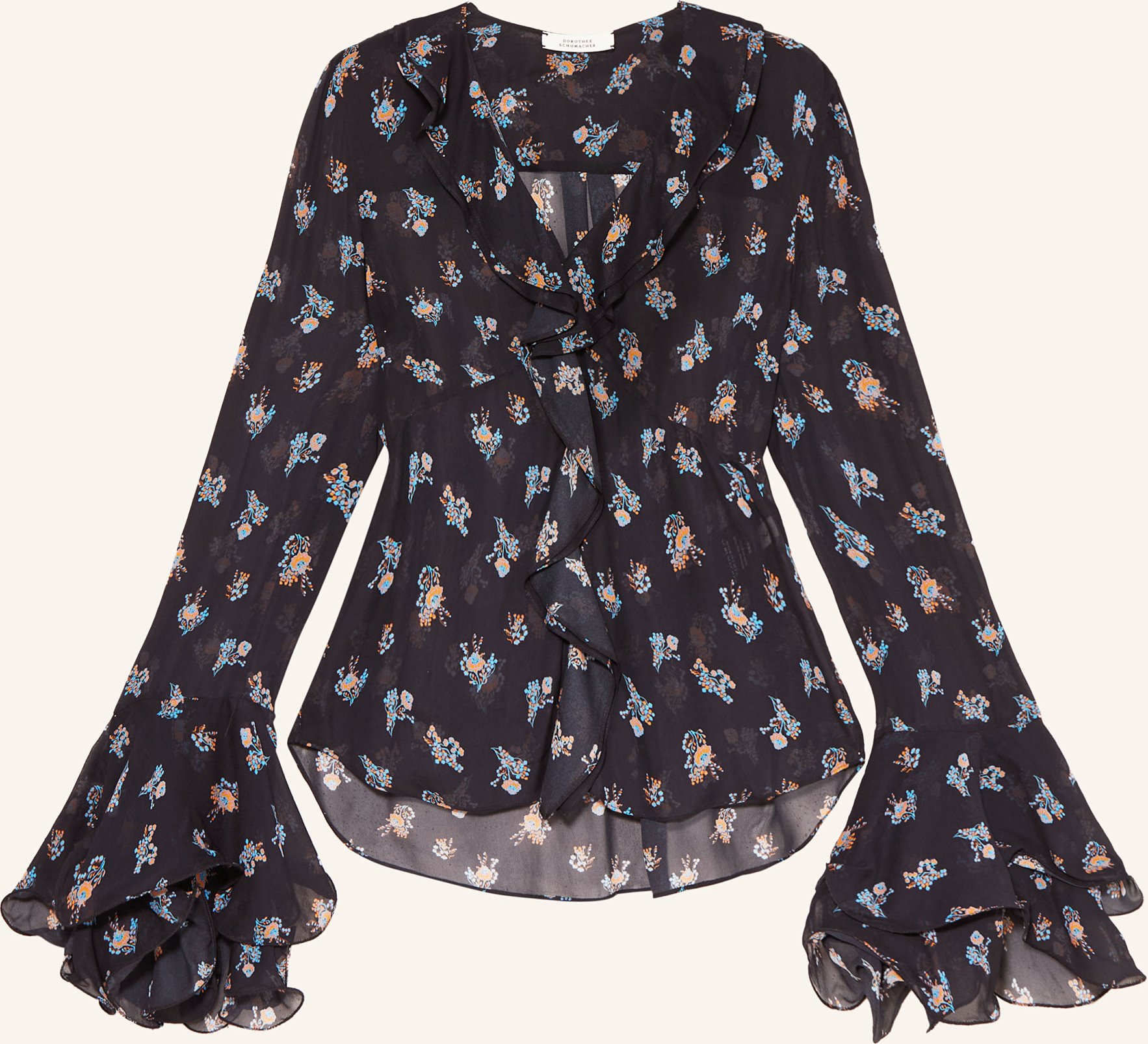 Dorothee Schumacher Bluse Airy Daydream Mit Volants blau