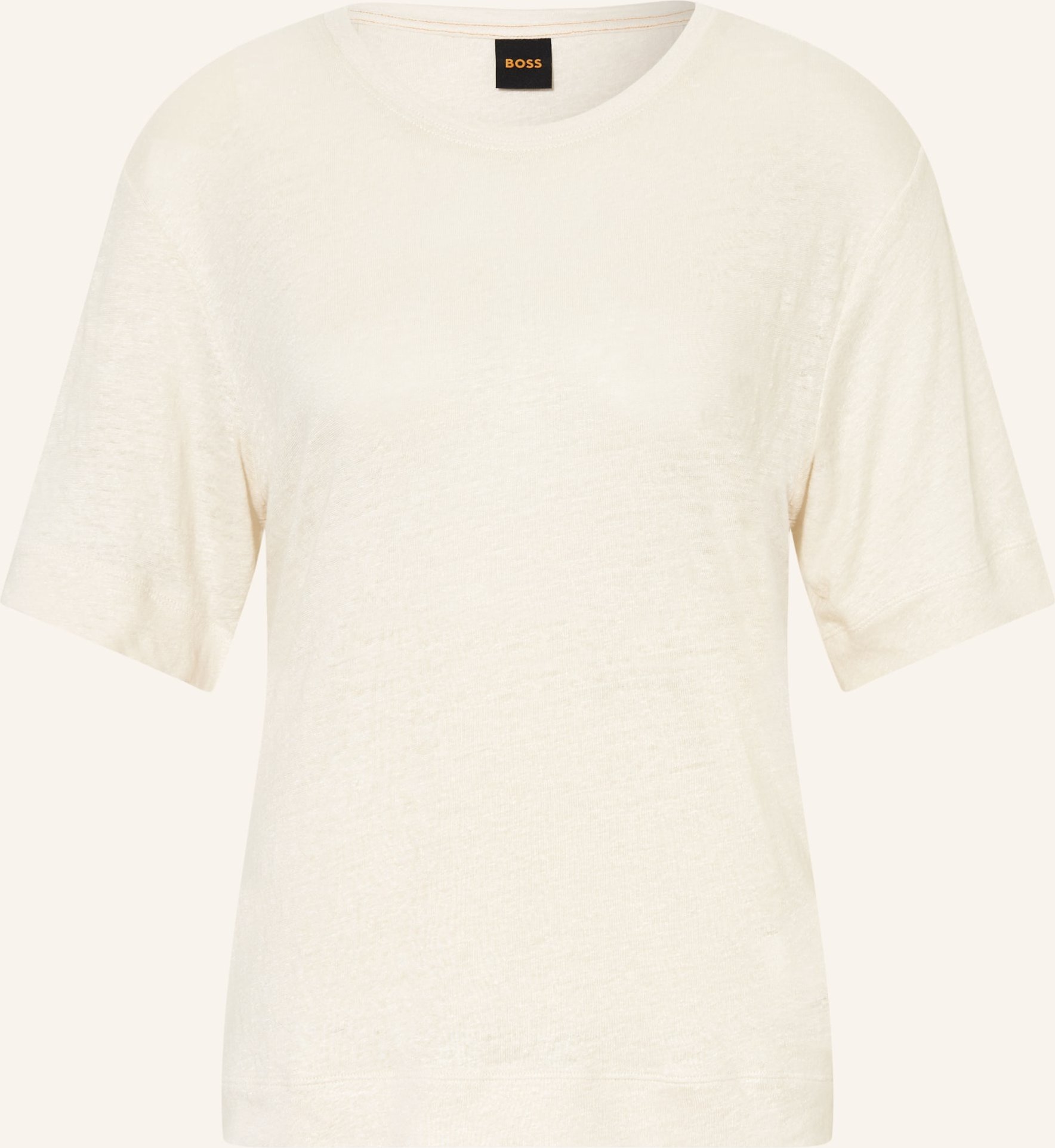 Boss T-Shirt Emma Aus Leinen weiss