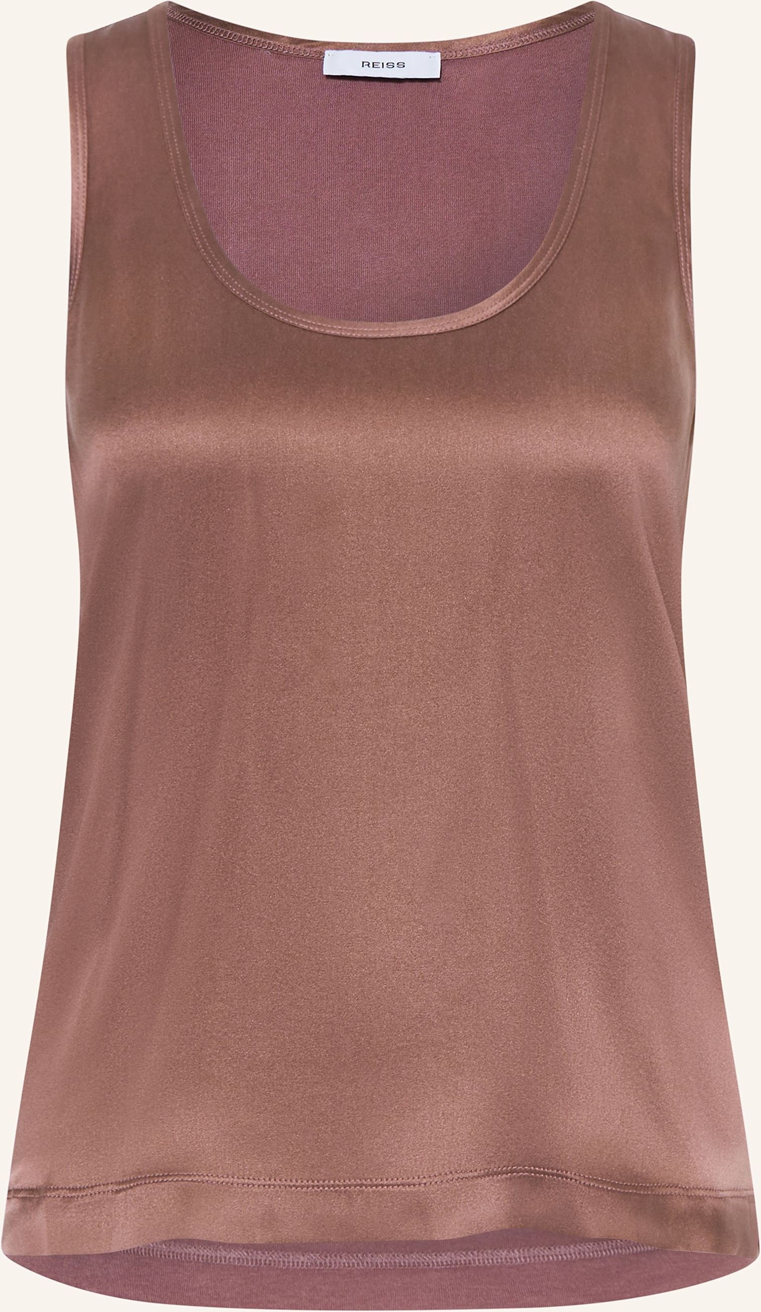 Reiss Top Ruby Im Materialmix braun