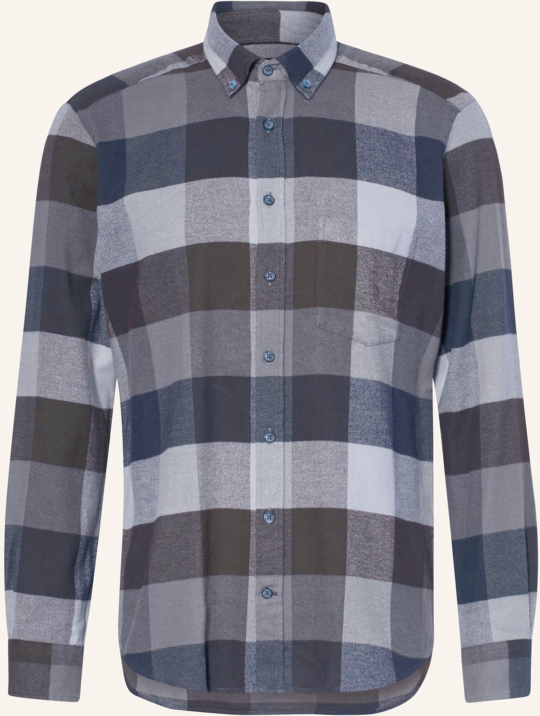 Strokesman's Flanellhemd Regular Fit grau