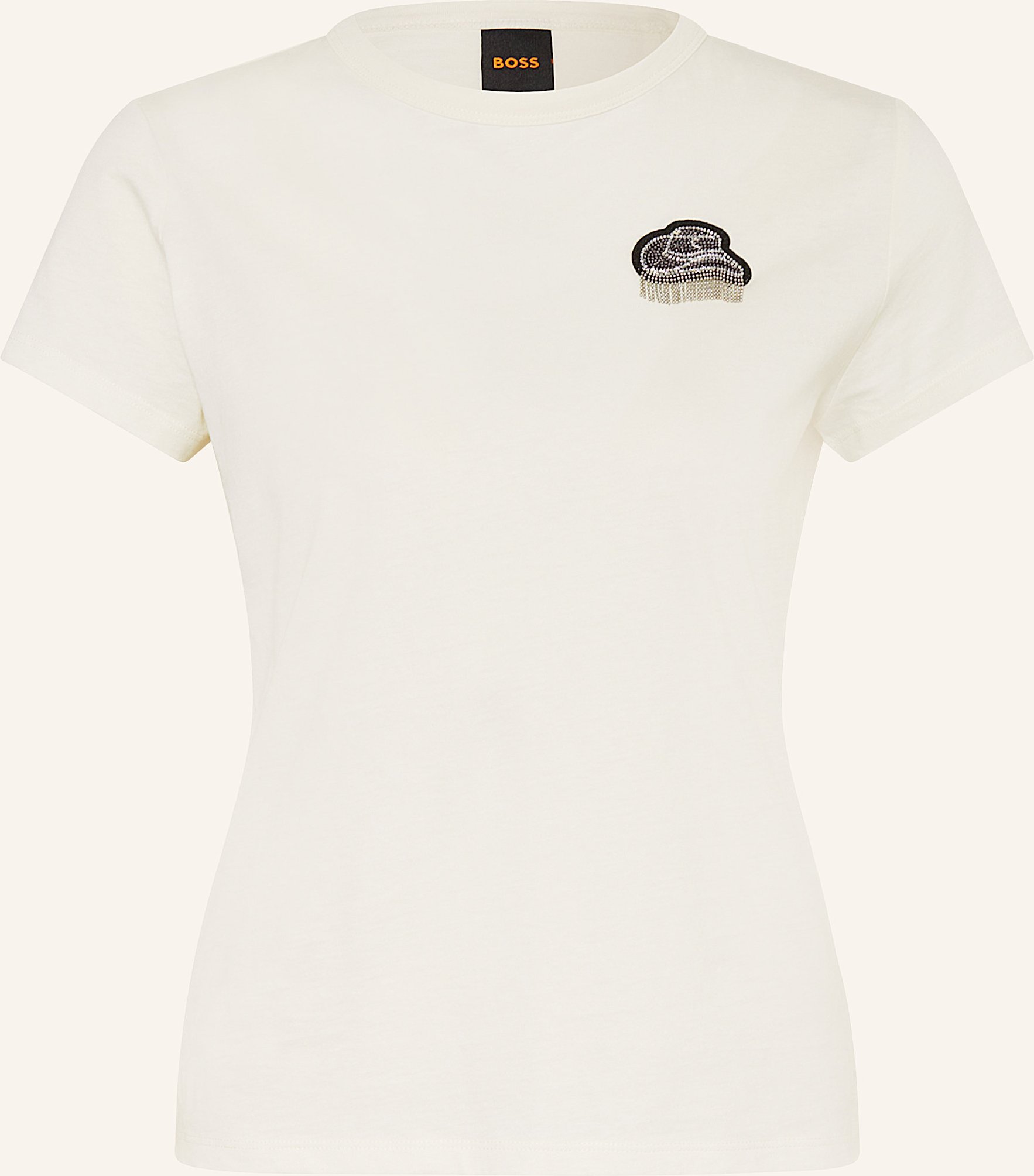 Boss T-Shirt Endora Mit Schmucksteinen weiss