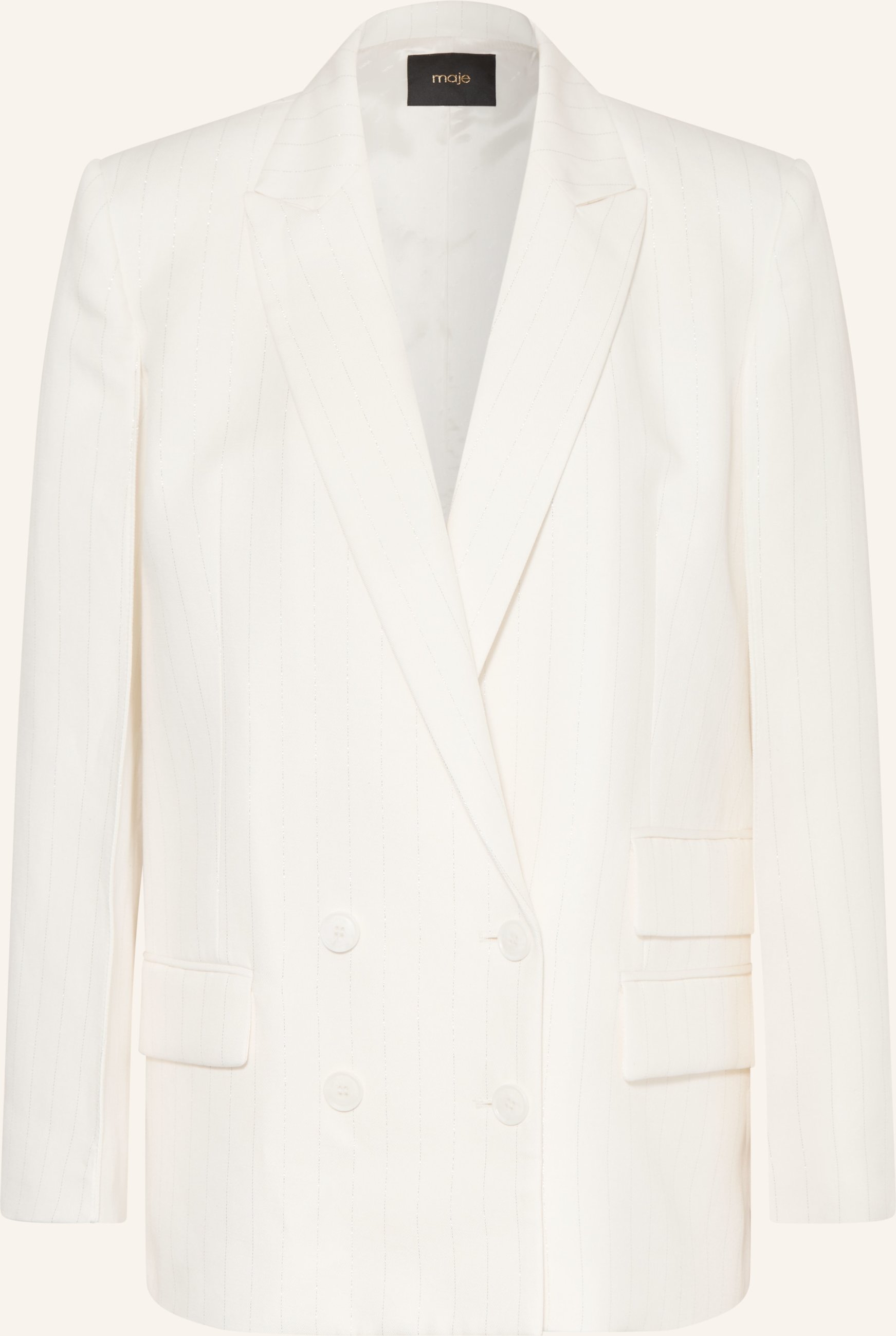 Maje Blazer Mit Glitzergarn Und Leinen weiss