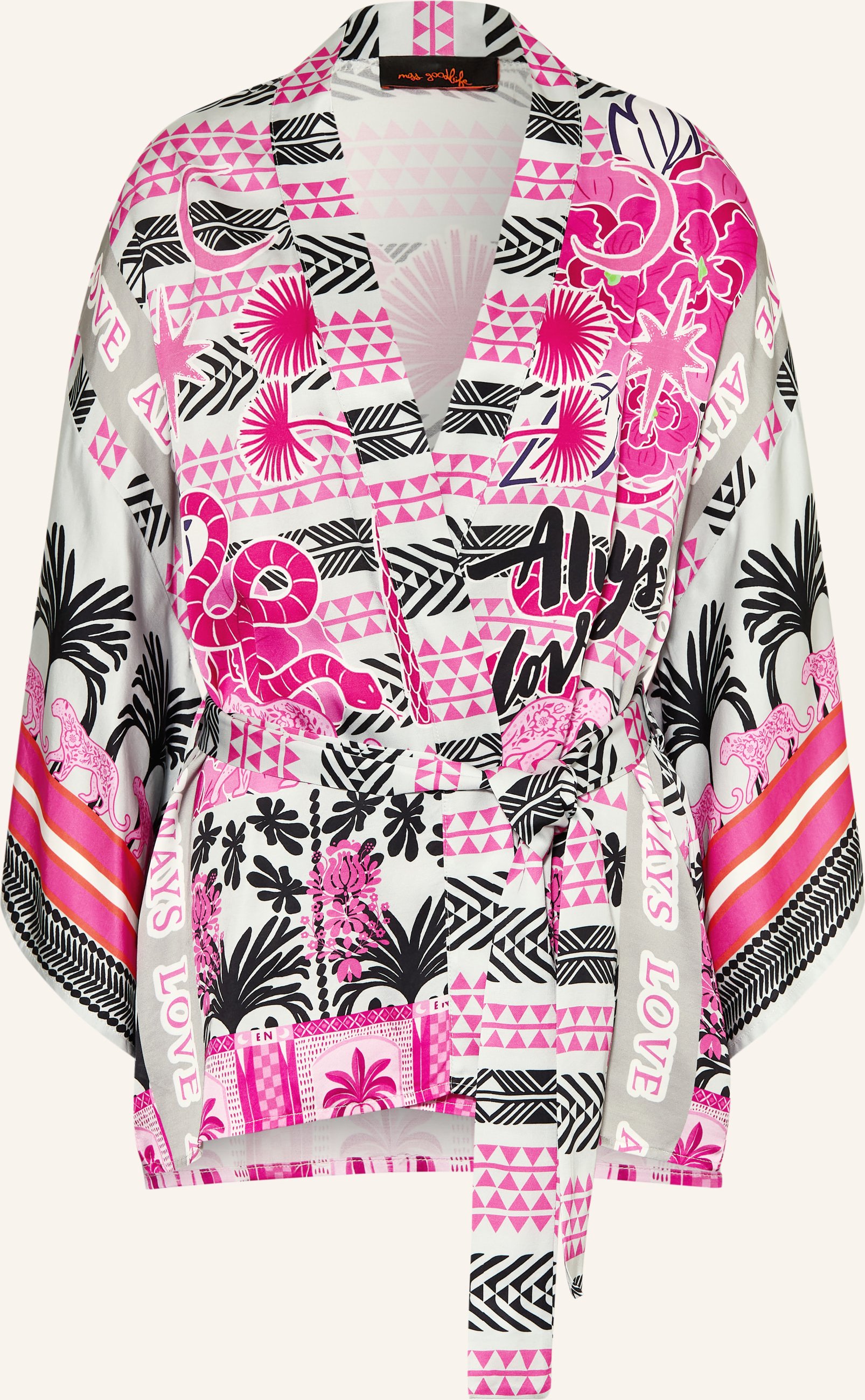 Miss Goodlife Satinkimono pink