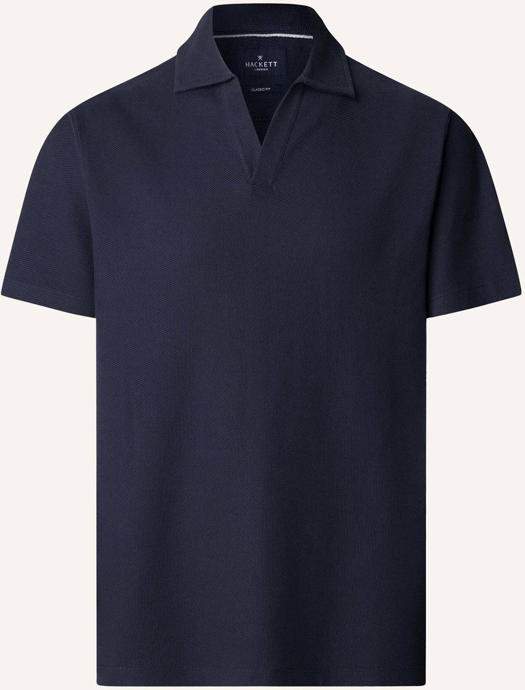 Hackett London Poloshirt Texture Honeycomb Jclr blau