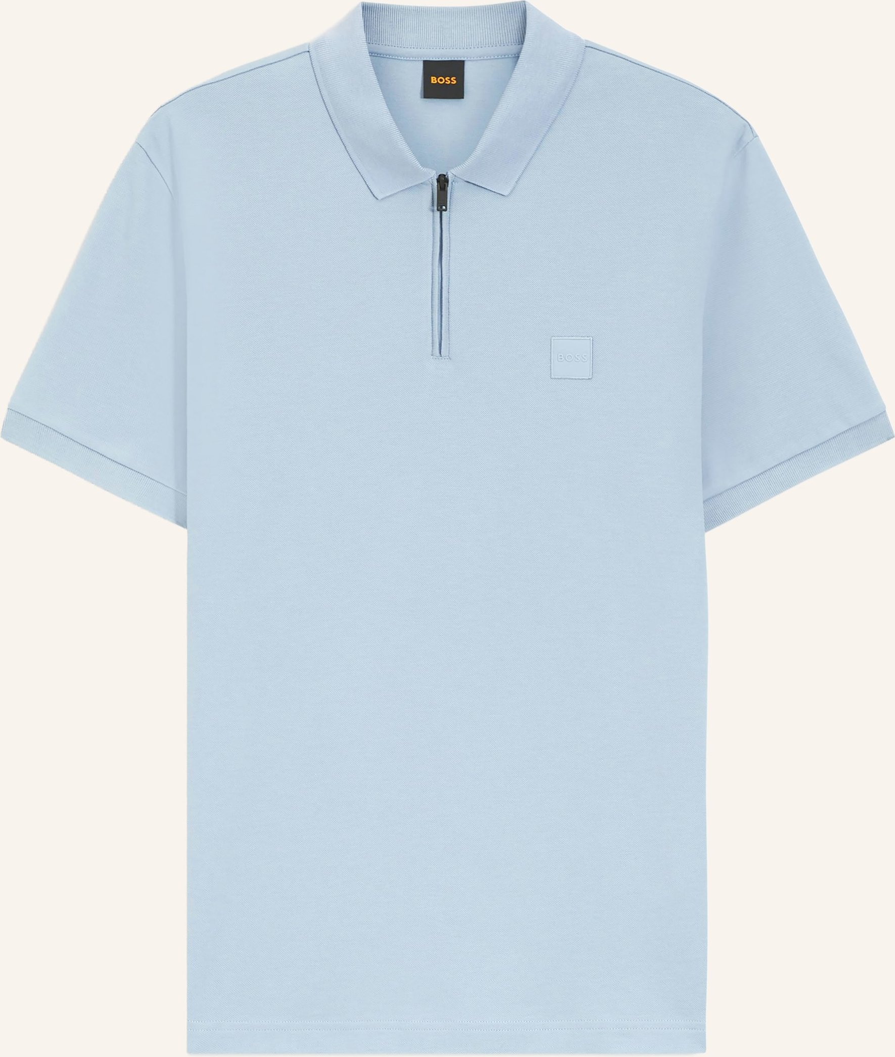 Boss Piqué-Poloshirt Passerzip blau