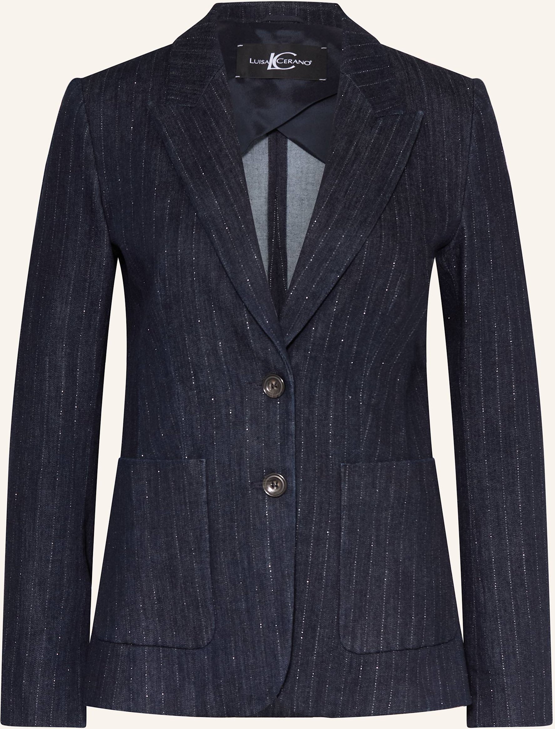 Luisa Cerano Blazer In Jeansoptik Mit Glitzergarn blau