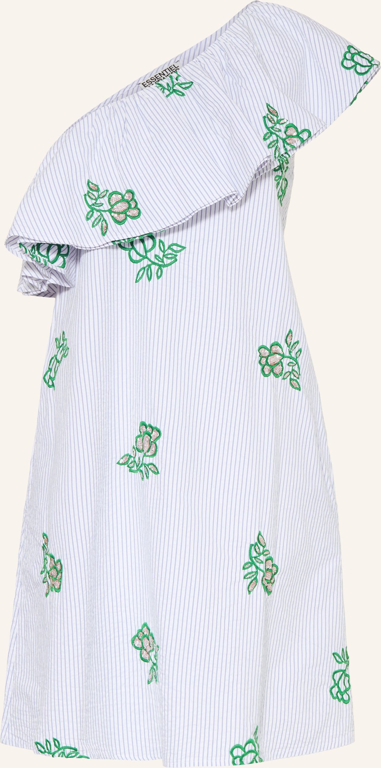 Essentiel Antwerp One-Shoulder-Kleid Jusjus Mit Schmucksteinen Und Pailletten blau