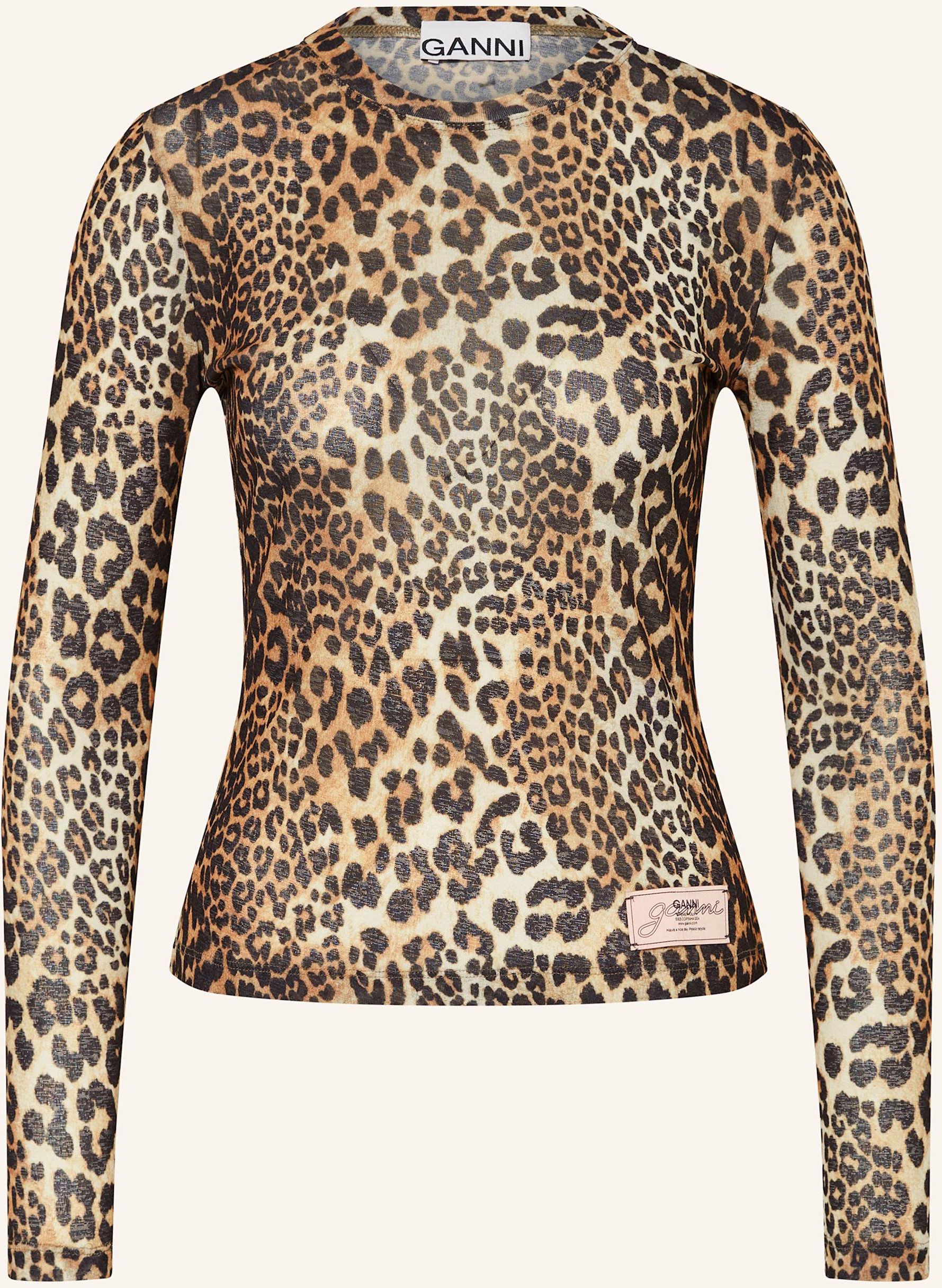 Ganni Longsleeve Aus Mesh braun