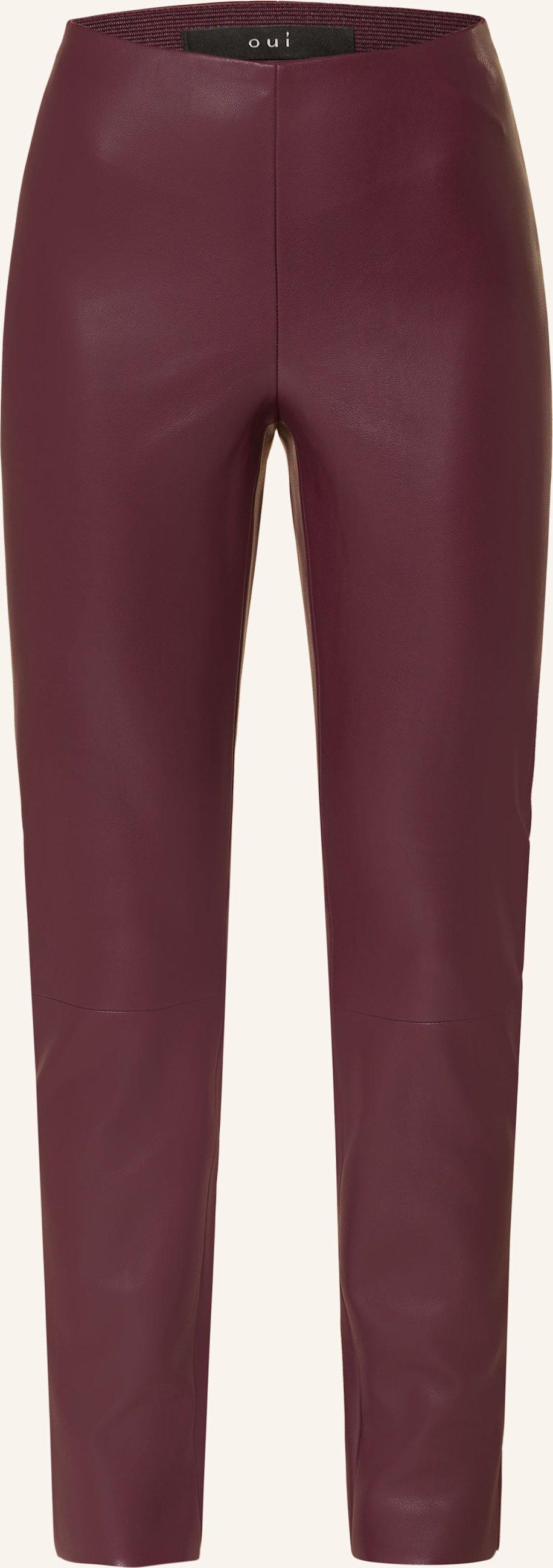 Thumbnail - Oui Leggings In Lederoptik rot