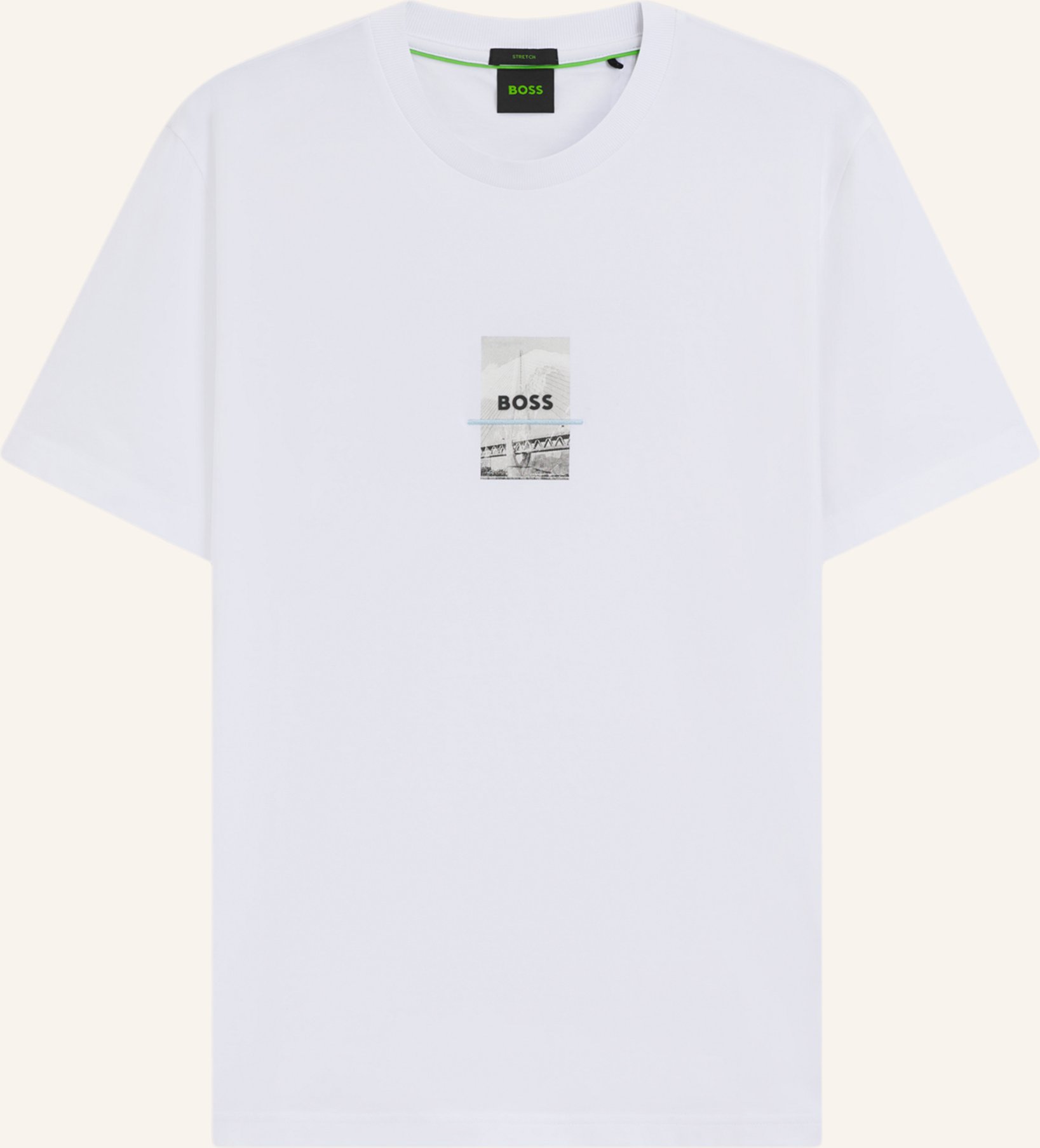 Boss T-Shirt Tee Photoprint Relaxed Fit weiss