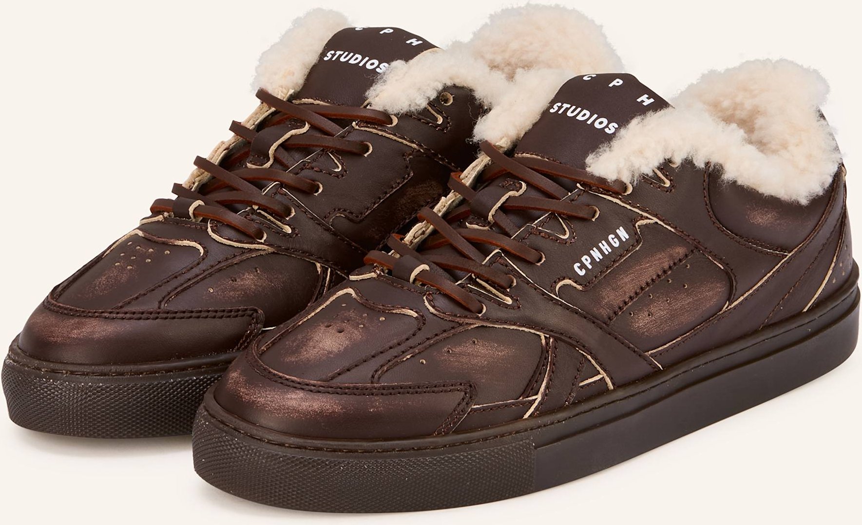Copenhagen Studios Sneaker cph63 Mit Teddyfell braun