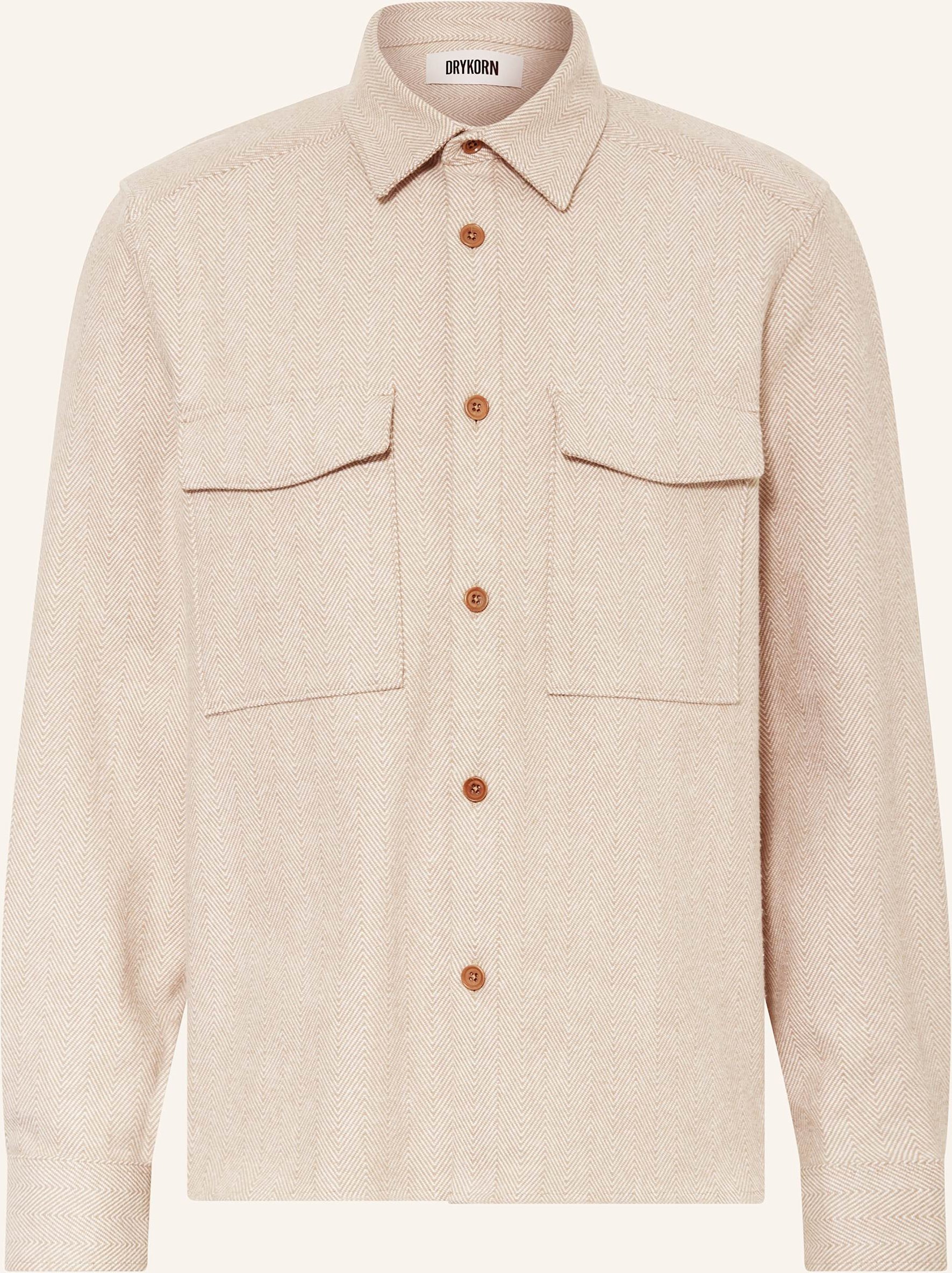 Drykorn Flanell-Overjacket Gunray braun
