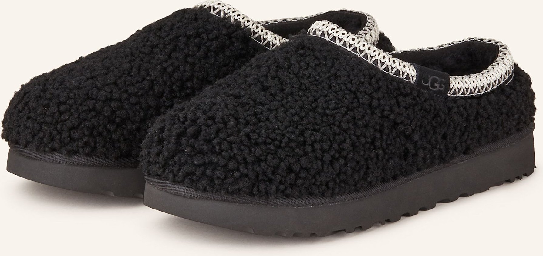 Ugg Pantoletten Tasman Maxi Curly schwarz