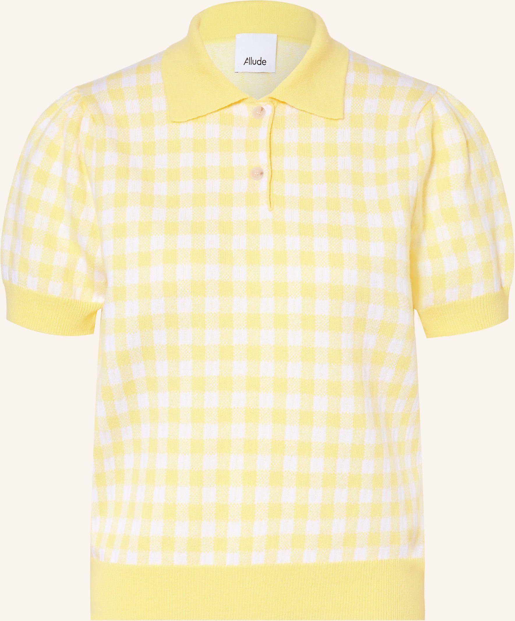 Allude Strick-Poloshirt Mit Cashmere gelb