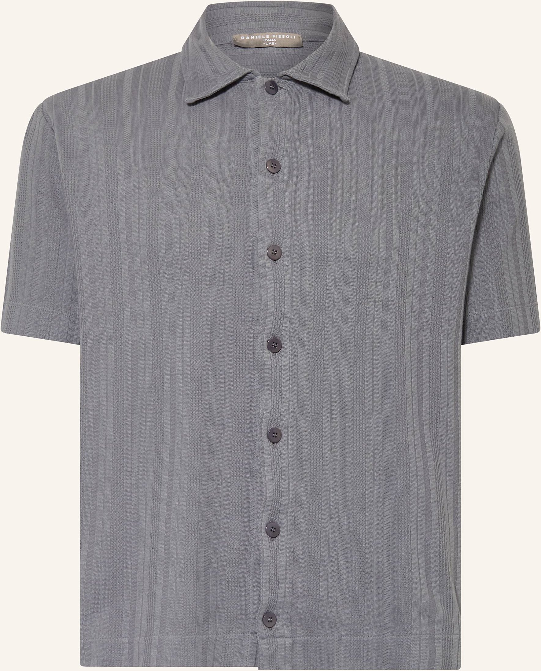 Daniele Fiesoli Kurzarm-Hemd Regular Fit Aus Sweat grau